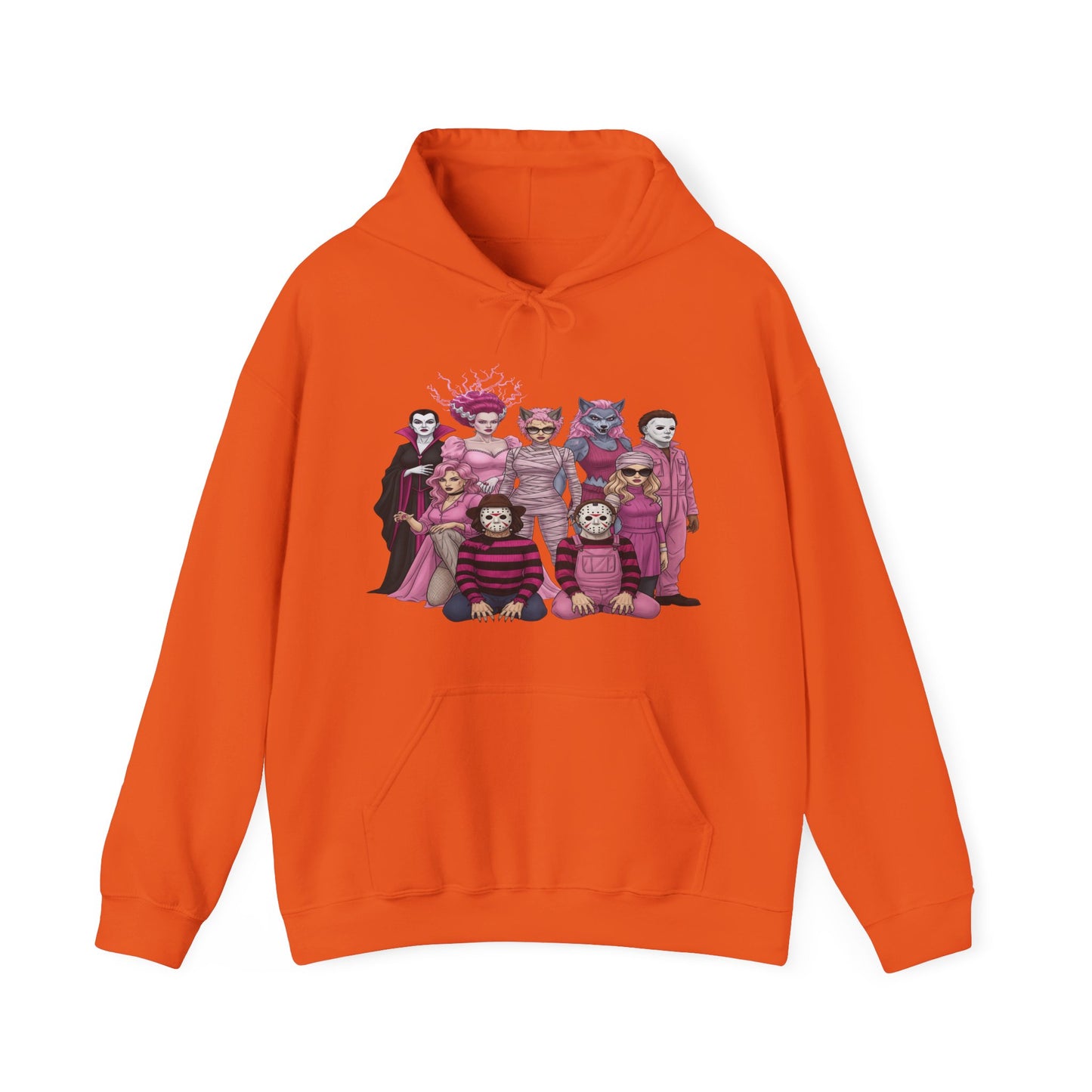 Lady Slashers Halloween Hoodie | Female Horror Villains Hooded Sweatshirt Perfect for Costume Parties