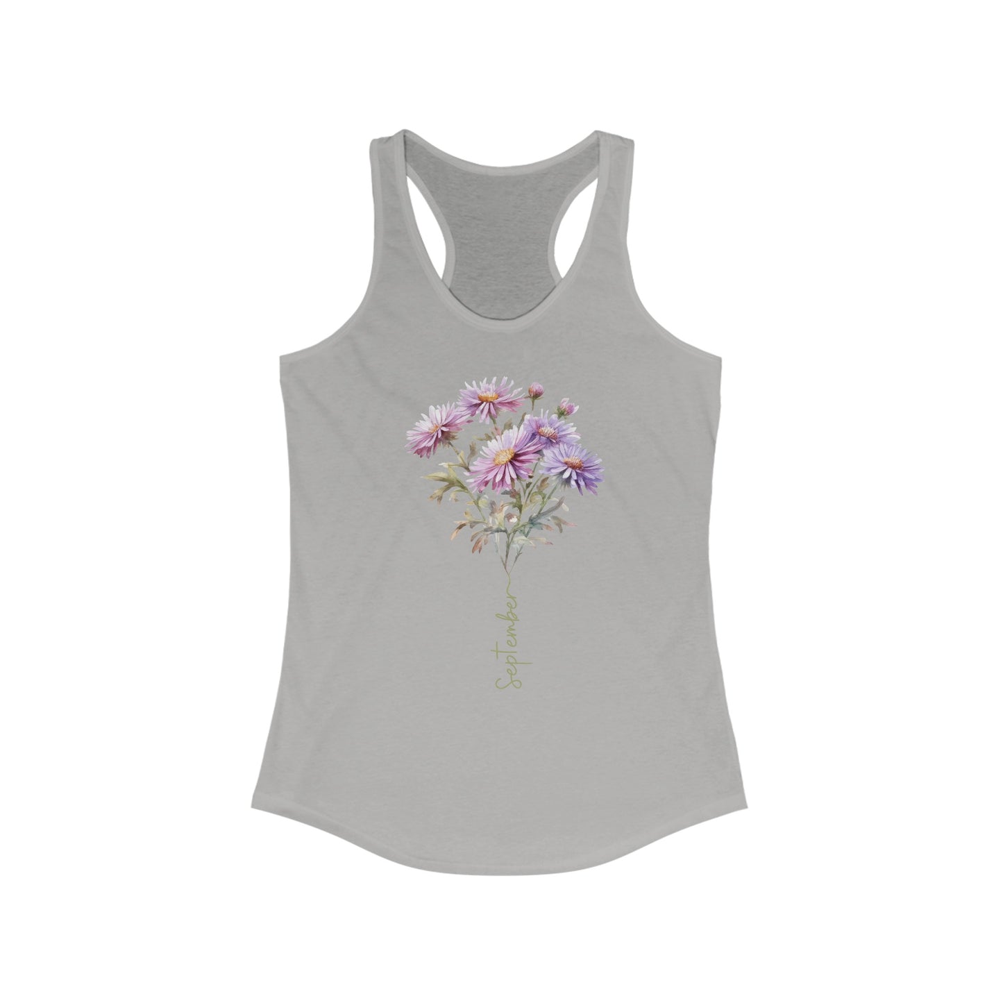 Charming September Aster Bloom - Women’s Birth Month Flower Tank Top