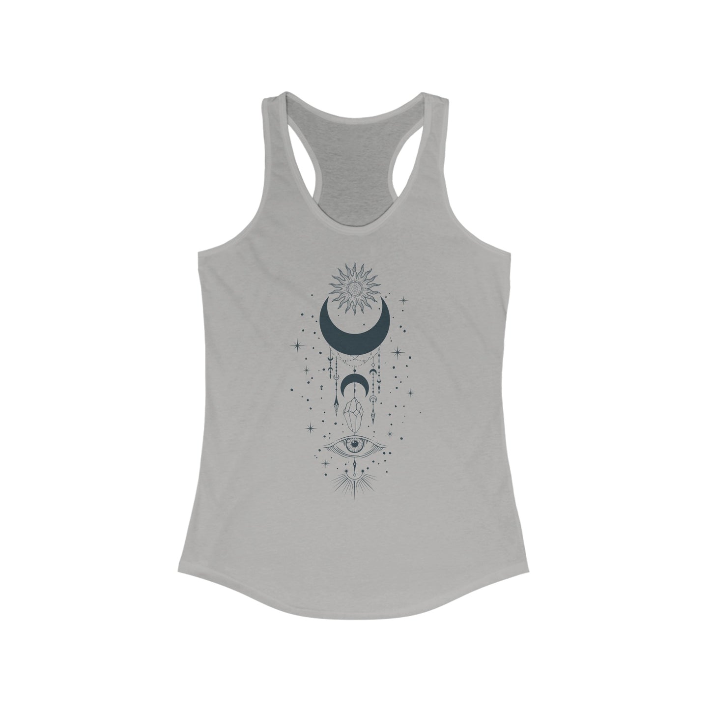 Mystical Celestial Eye Women’s Tank Top - Enchanting Sun & Moon