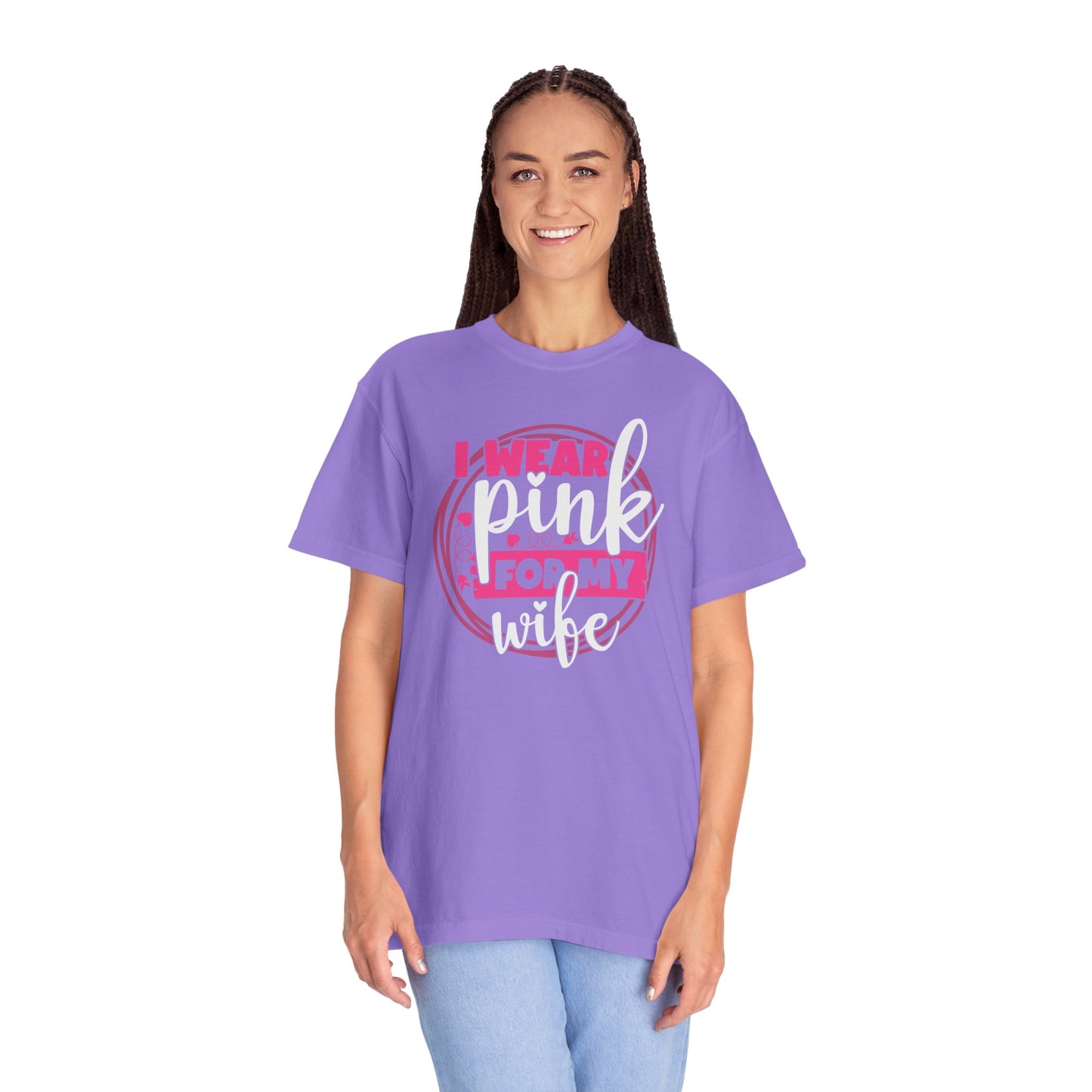 I Wear Pink For My Wife - Supportive Breast Cancer Awareness T-Shirt