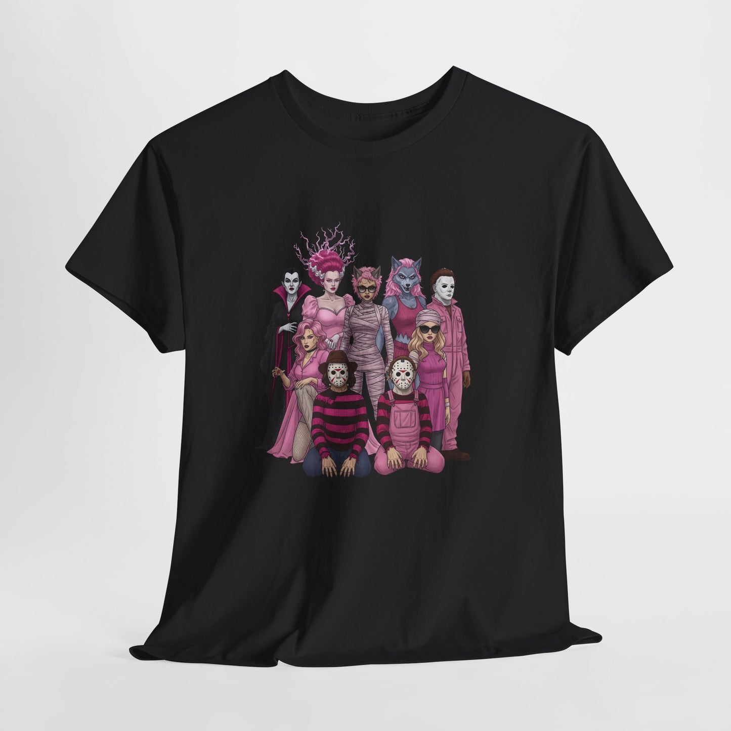 Horror Queens Fighting for a Cause Unisex Tee - Breast Cancer Awareness Month