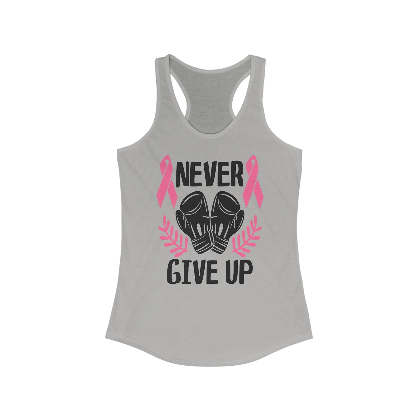 Empowerment Women’s Tank Top - Breast Cancer Awareness - Never Give Up Boxing Gloves
