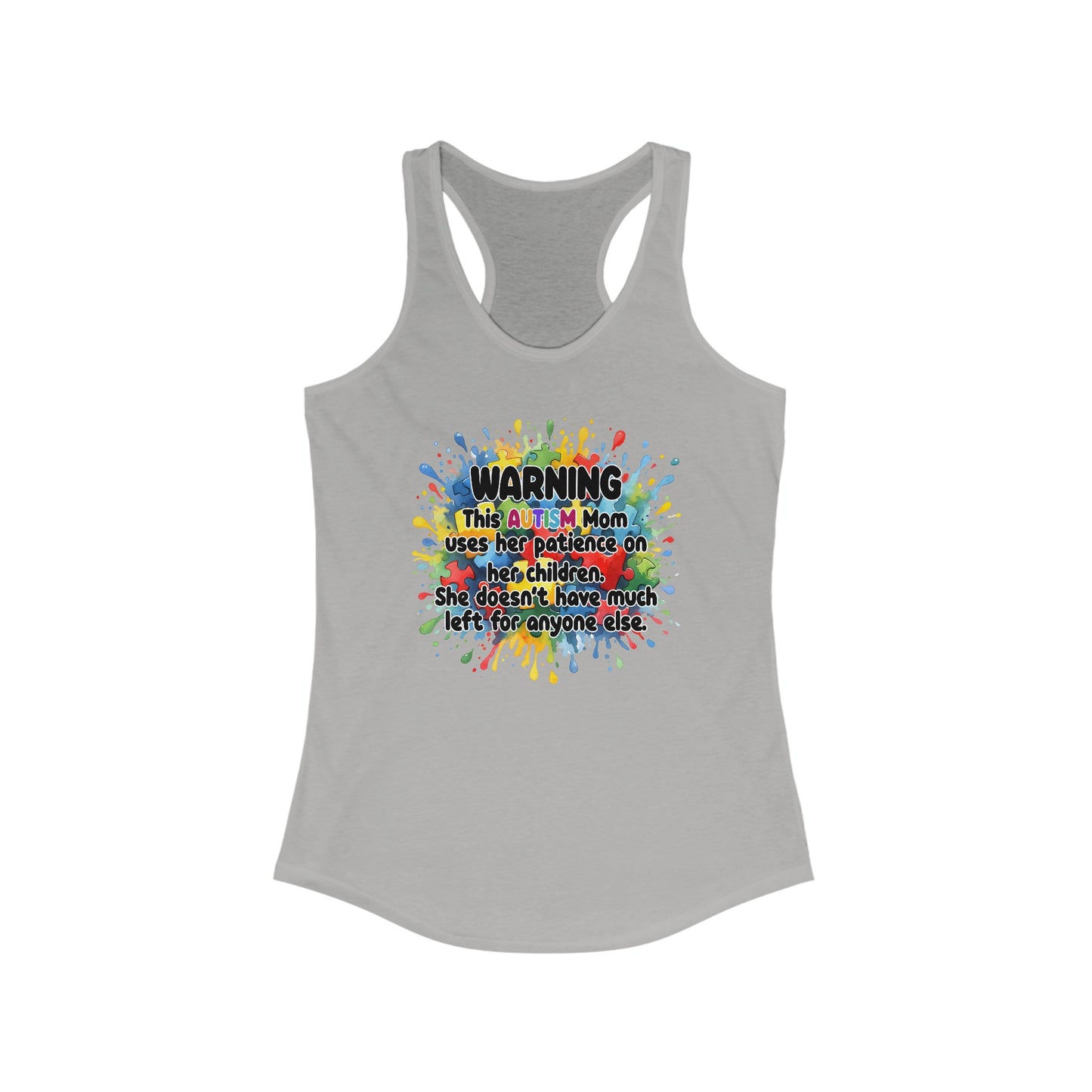Autism Mom Patience - Women’s Tank Top with Colorful Splash Design