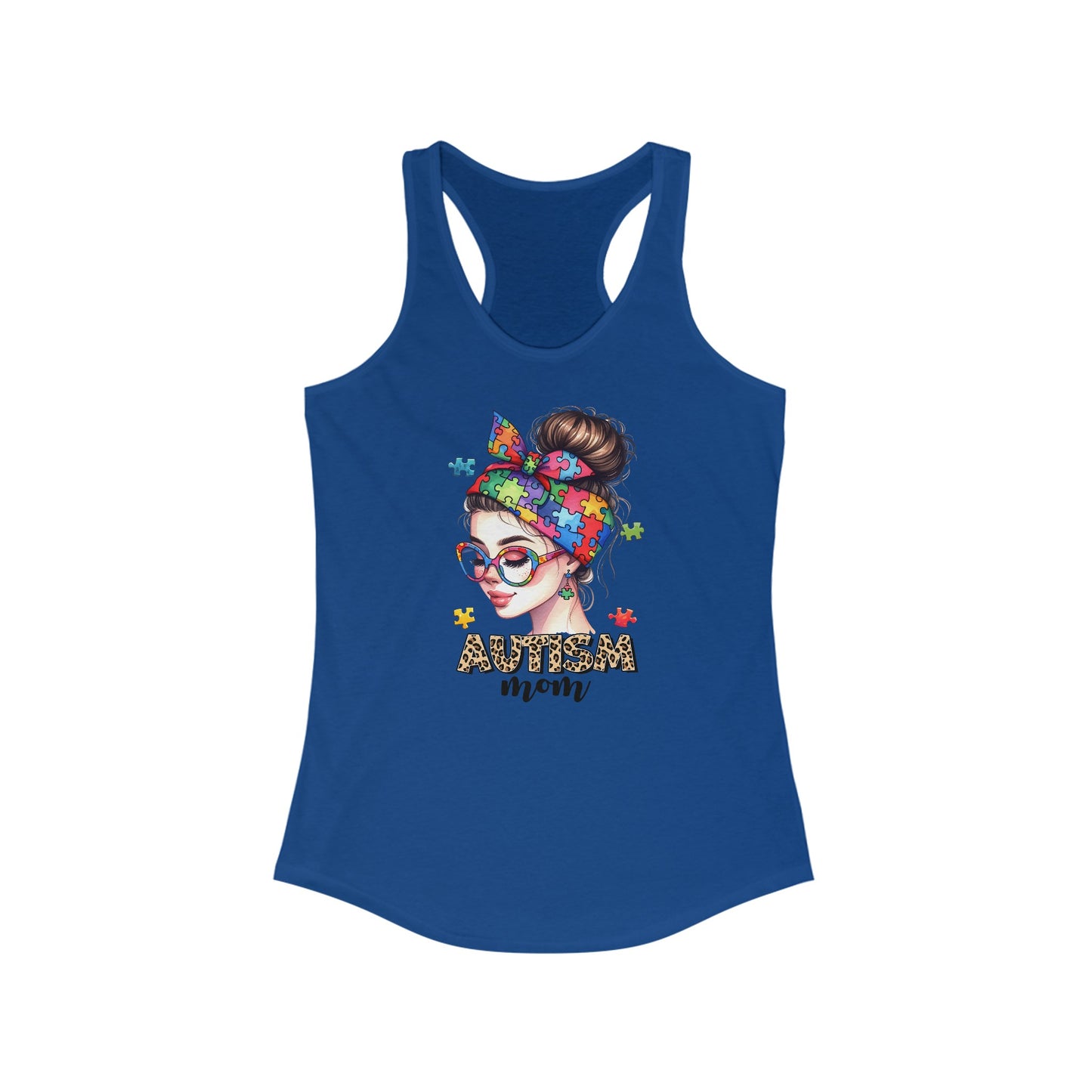 Autism Mom - Women’s Tank Top with Colorful Puzzle Piece Design