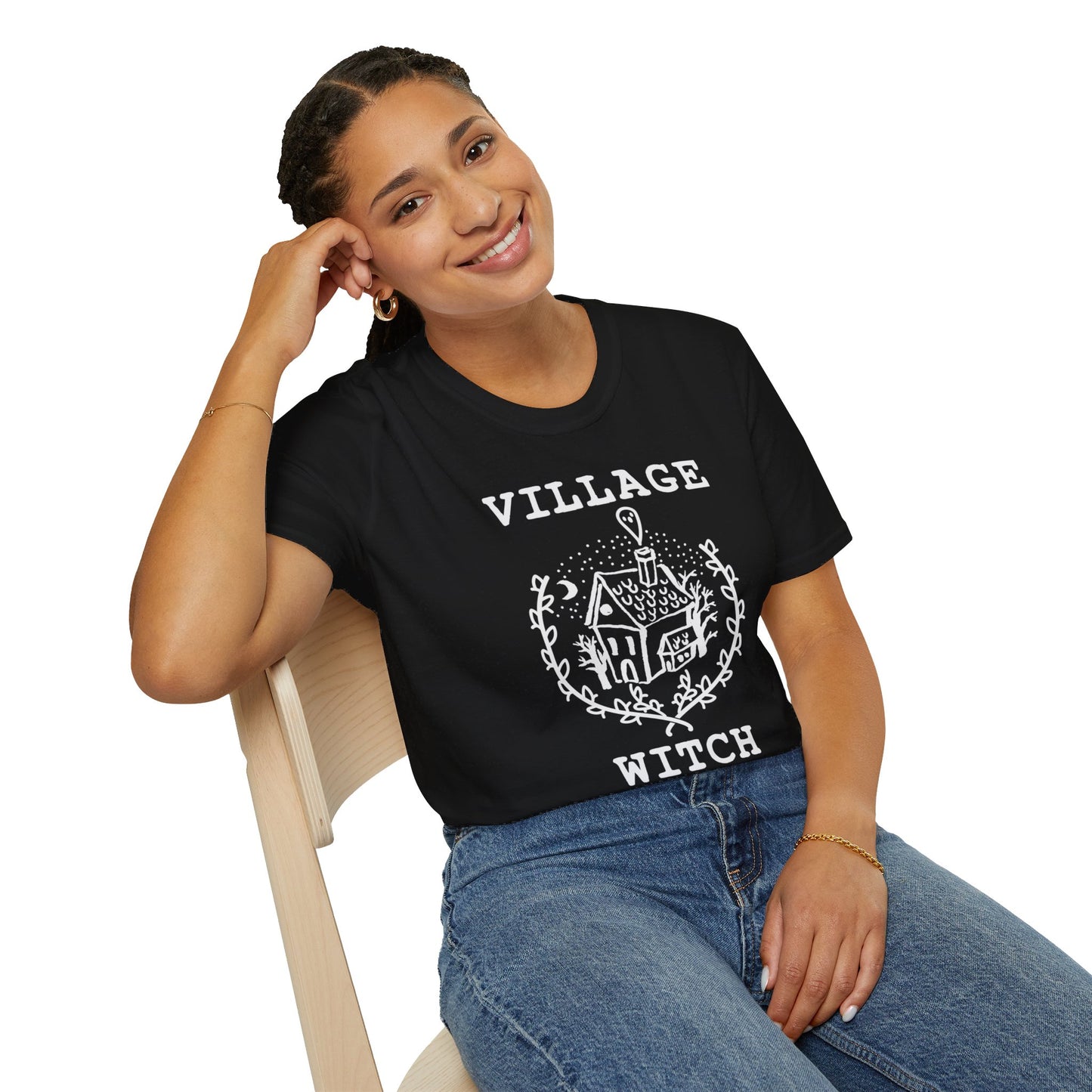 Village Witch - Quaint House & Wreath Softstyle T-Shirt