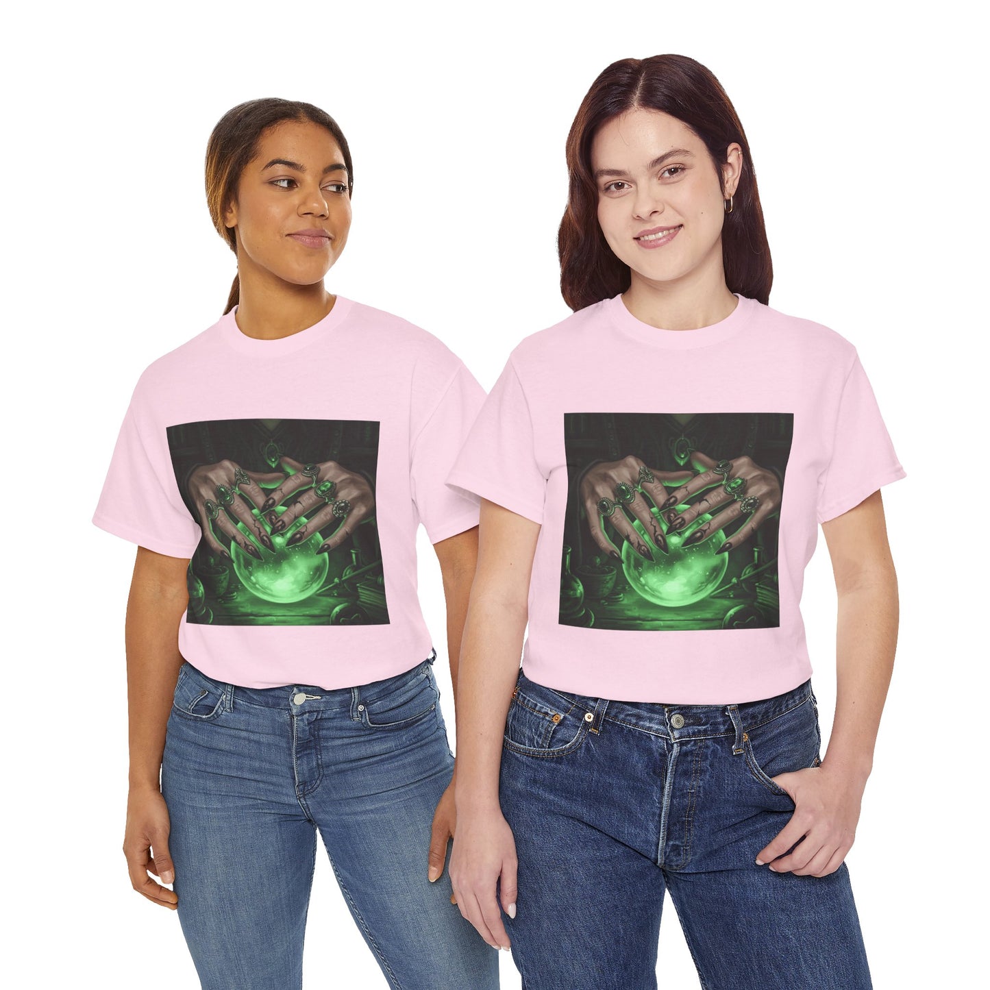Sorceress's Grasp: Glowing Crystal Ball & Dark Witch Hands