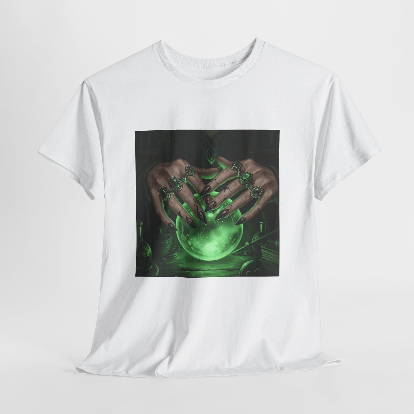 Sorceress's Grasp: Glowing Crystal Ball & Dark Witch Hands