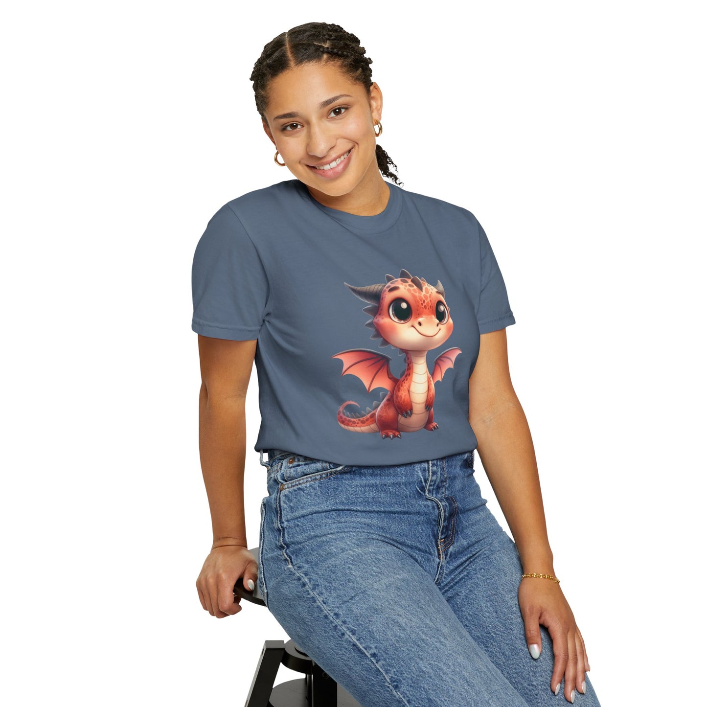 Playful Whimsy Dragon - Unique Cartoon-Style Dragon T-Shirt Design for Fun and Fantasy Lovers