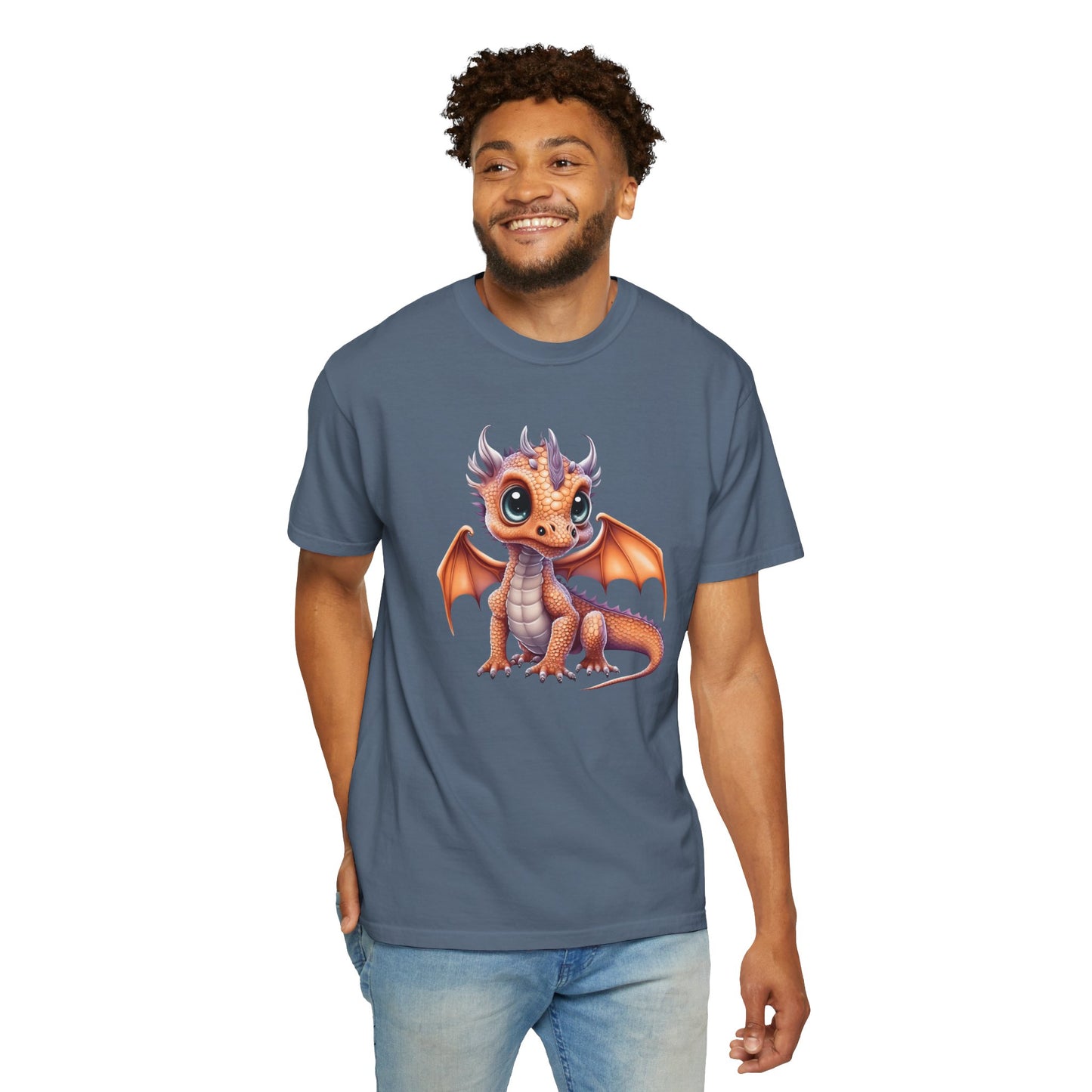 Charming Orange Dragonling T-Shirt Whimsical Fantasy Creature Tee Adorable Dragon Lover Shirt
