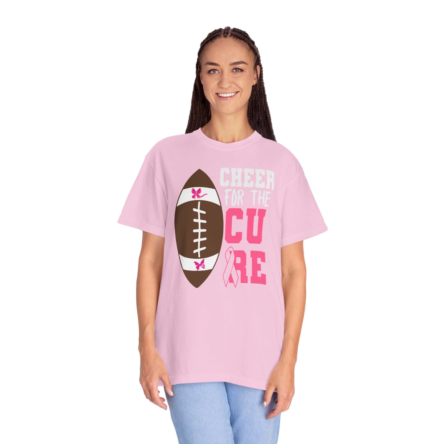 Cheer for the Cure - Breast Cancer Awareness Football T-Shirt