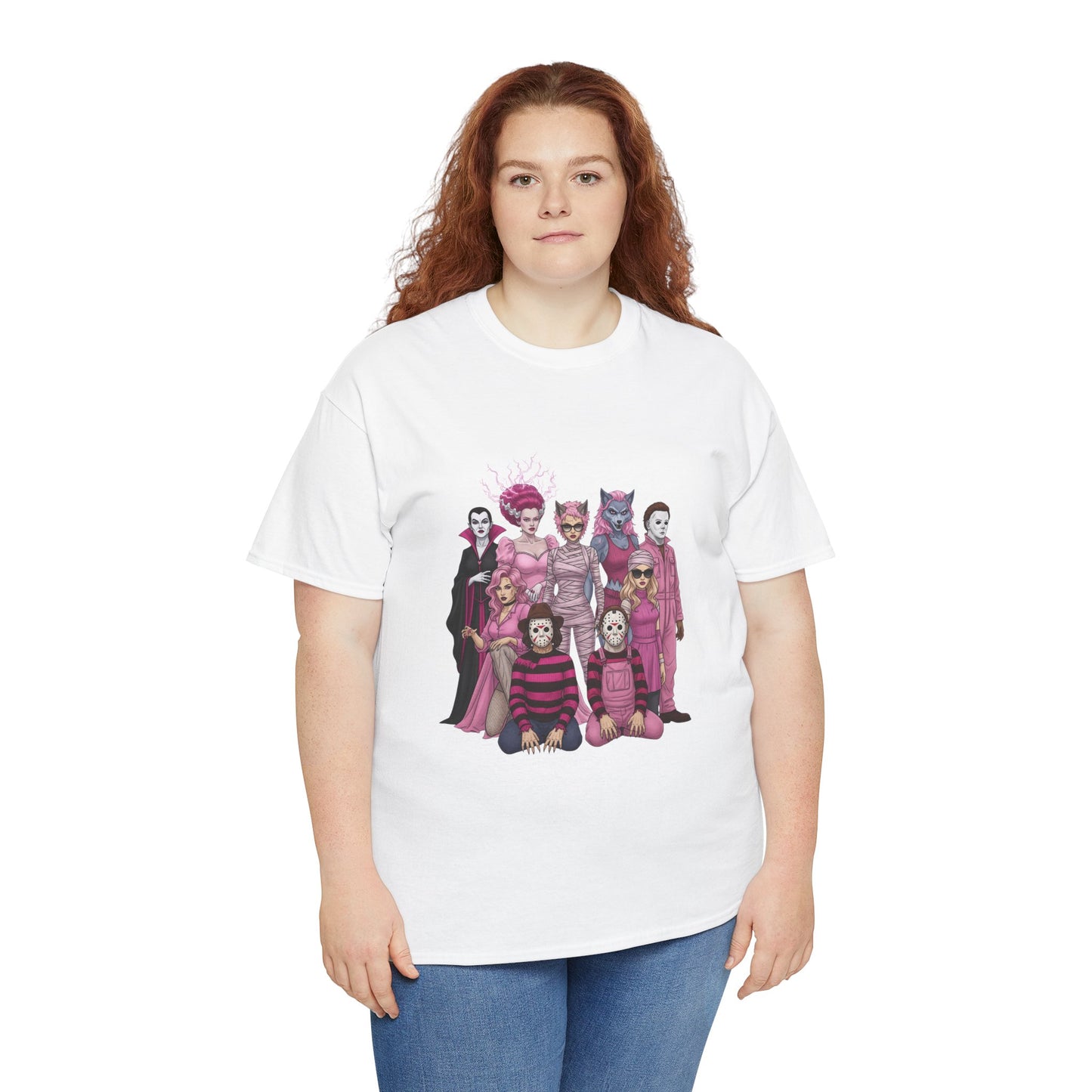 Horror Queens Fighting for a Cause Unisex Tee - Breast Cancer Awareness Month