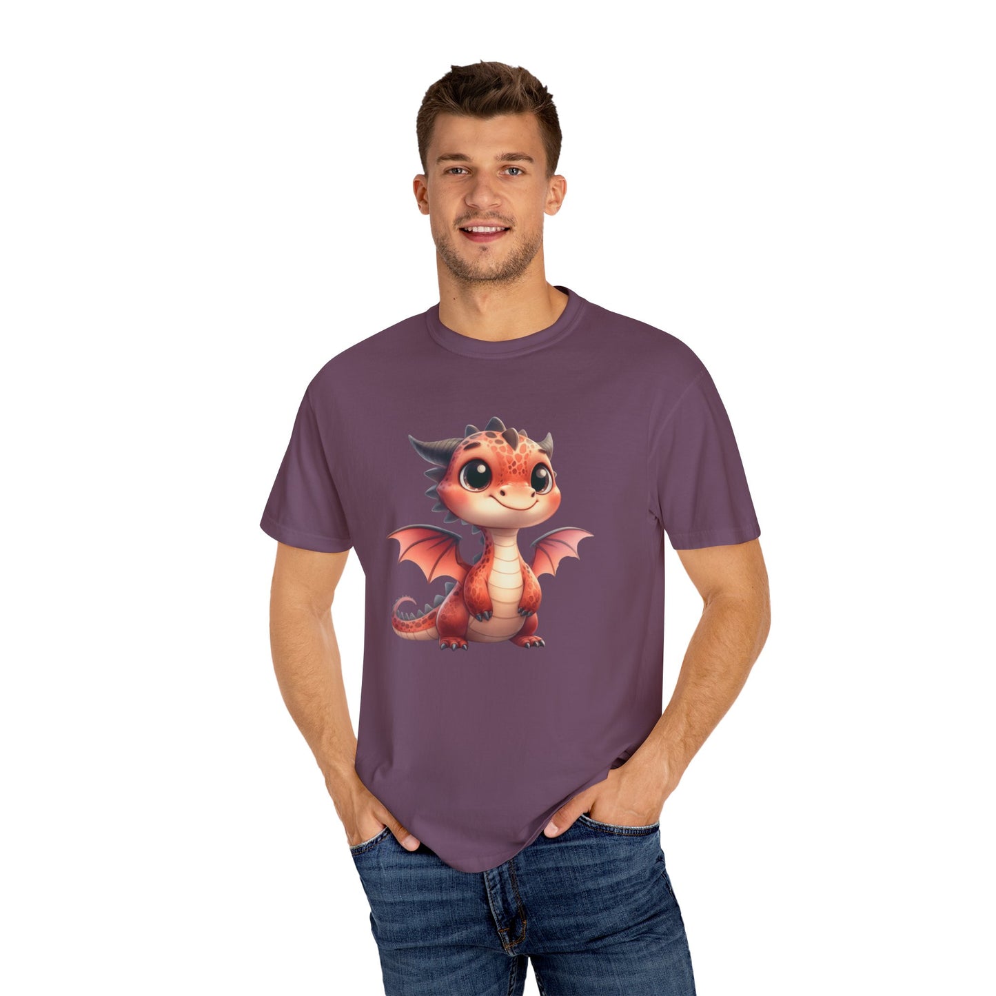 Playful Whimsy Dragon - Unique Cartoon-Style Dragon T-Shirt Design for Fun and Fantasy Lovers