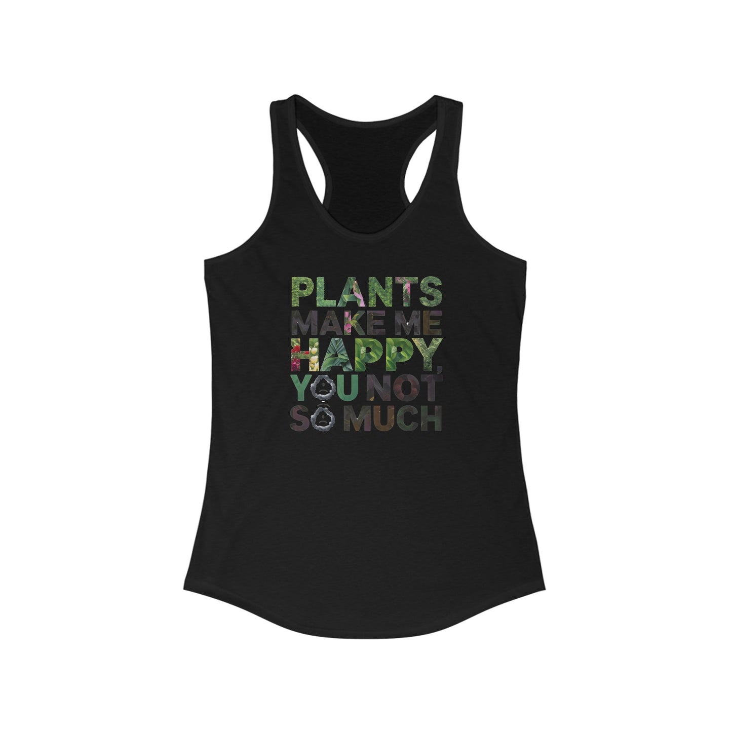 Women’s Tank Top - ‘Plants Make Me Happy’ Botanical Design