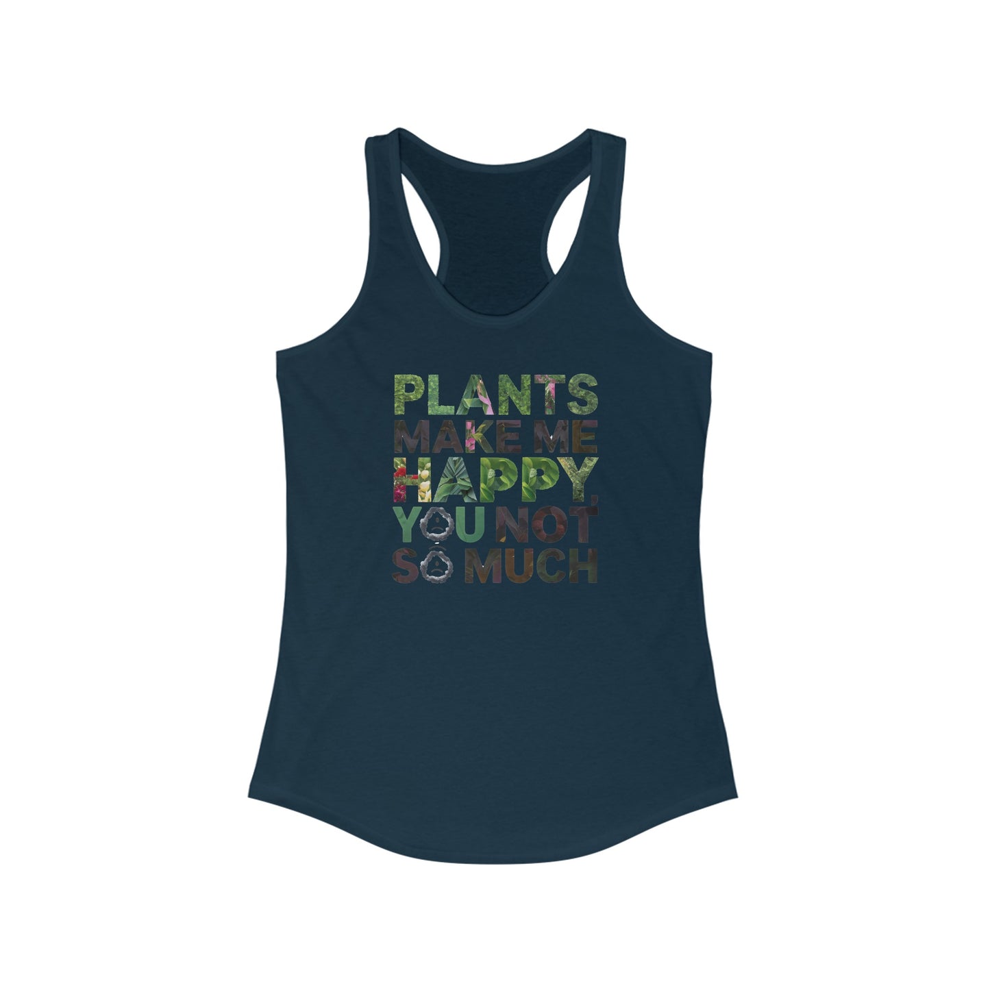 Women’s Tank Top - ‘Plants Make Me Happy’ Botanical Design