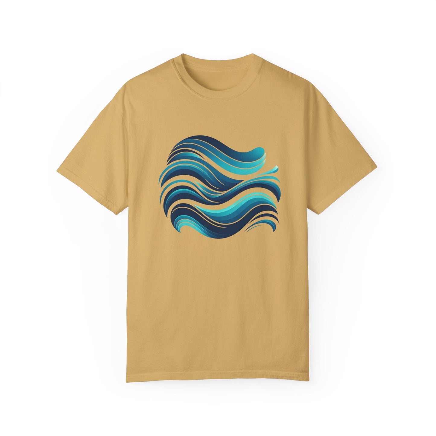 Abstract Ocean Wave T-Shirt Modern Aqua Design Artistic Sea Wave