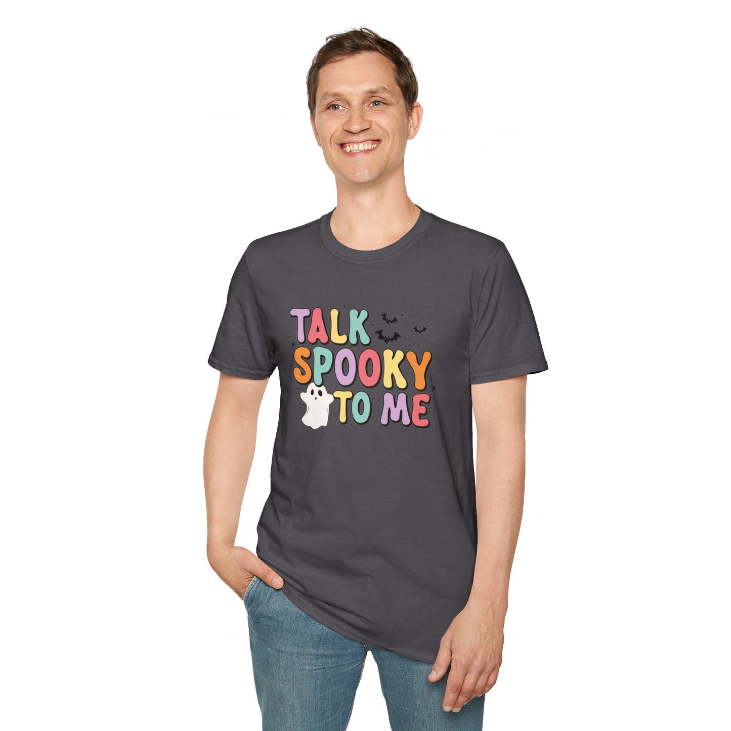 TALK SPOOKY TO ME - Fun Halloween Unisex Softstyle T-Shirt