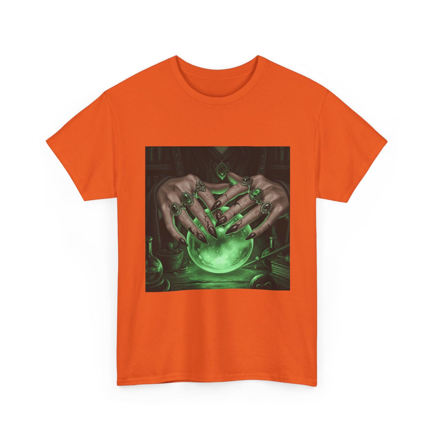 Sorceress's Grasp: Glowing Crystal Ball & Dark Witch Hands