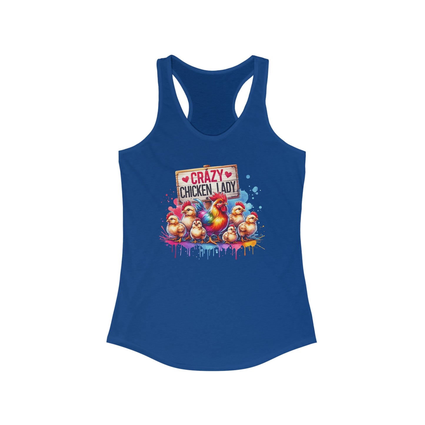 Whimsical ‘Crazy Chicken Lady’ Illustrated Tank Top – Perfect for Poultry Enthusiasts