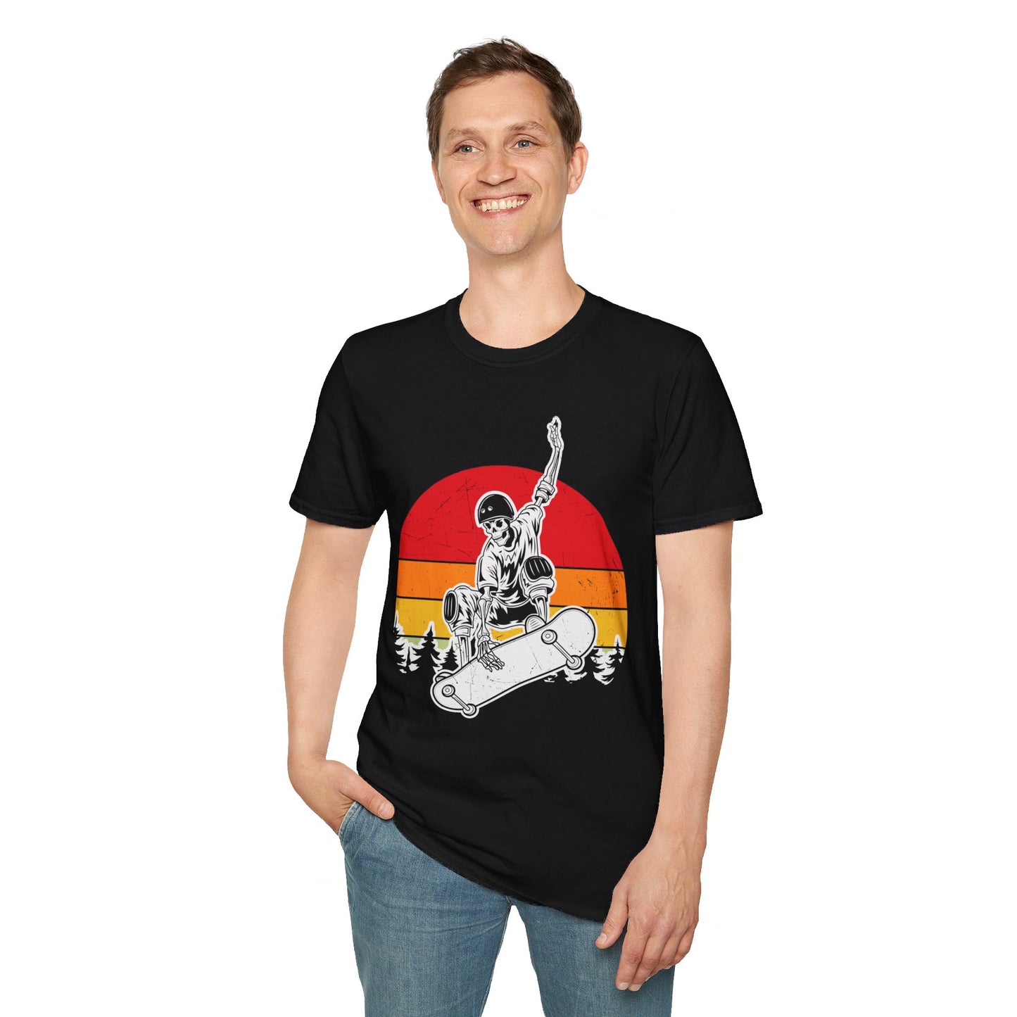 Sunset Skateboarder - Vintage Halloween Unisex T-Shirt