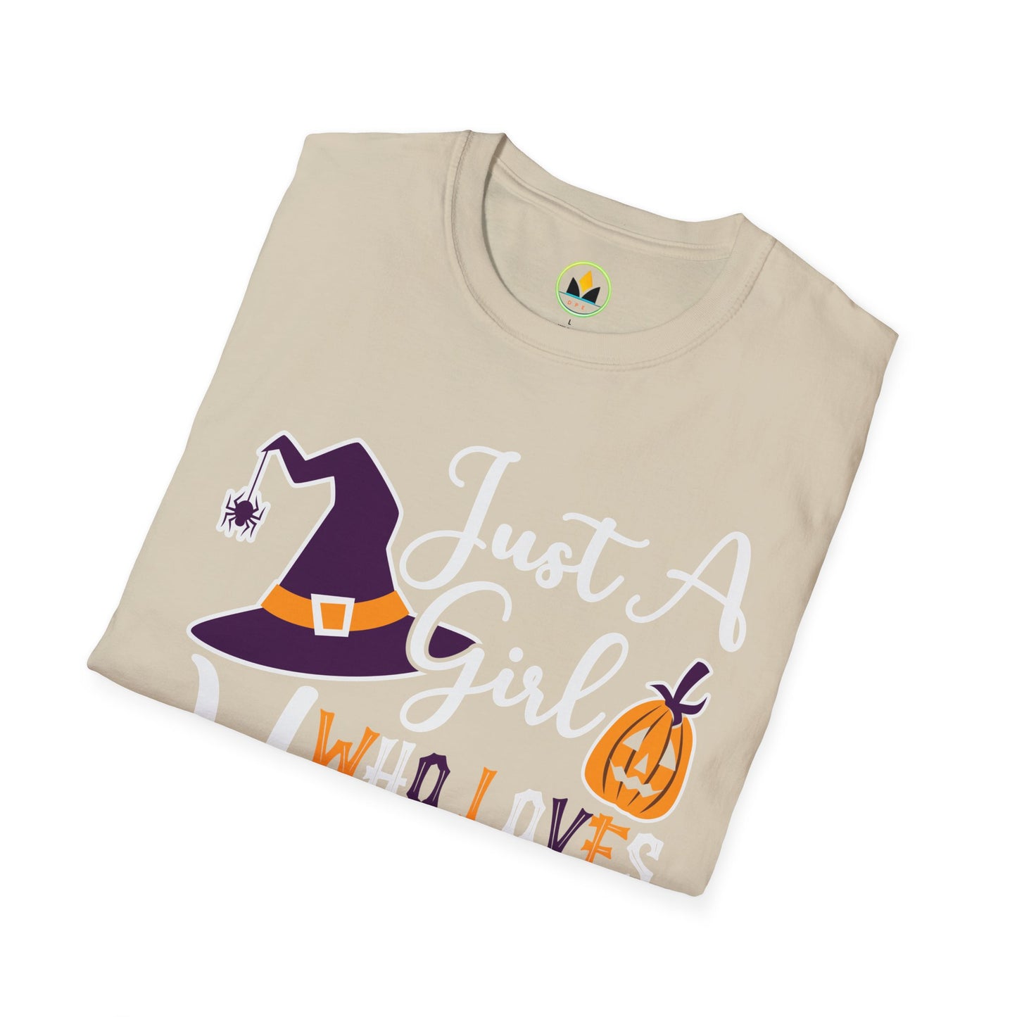 Just A Girl Who Loves Halloween - Witch & Pumpkin Unisex Softstyle T-Shirt