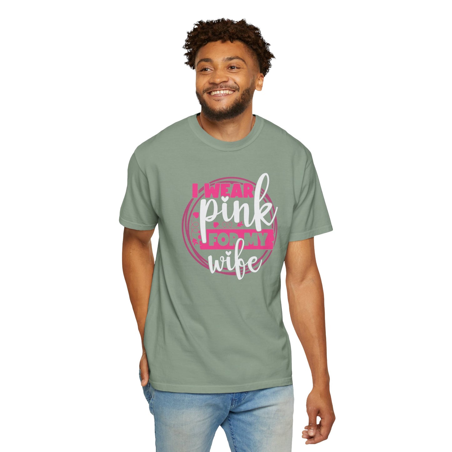 I Wear Pink For My Wife - Supportive Breast Cancer Awareness T-Shirt