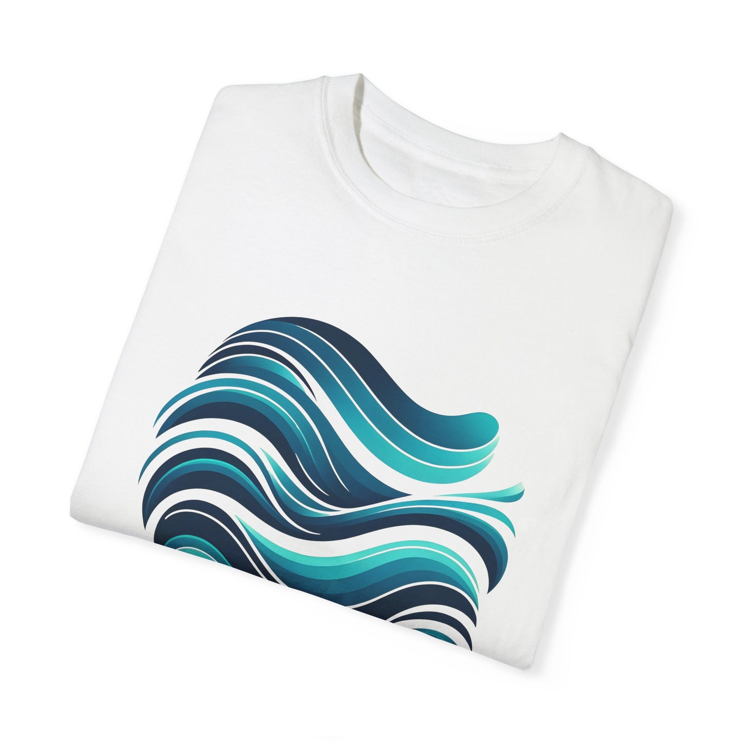 Abstract Ocean Wave T-Shirt Modern Aqua Design Artistic Sea Wave