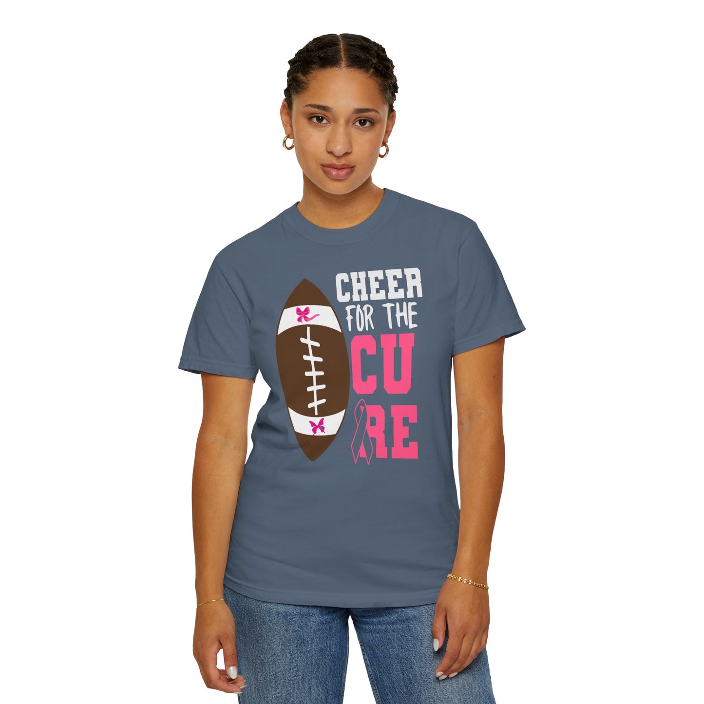 Cheer for the Cure - Breast Cancer Awareness Football T-Shirt