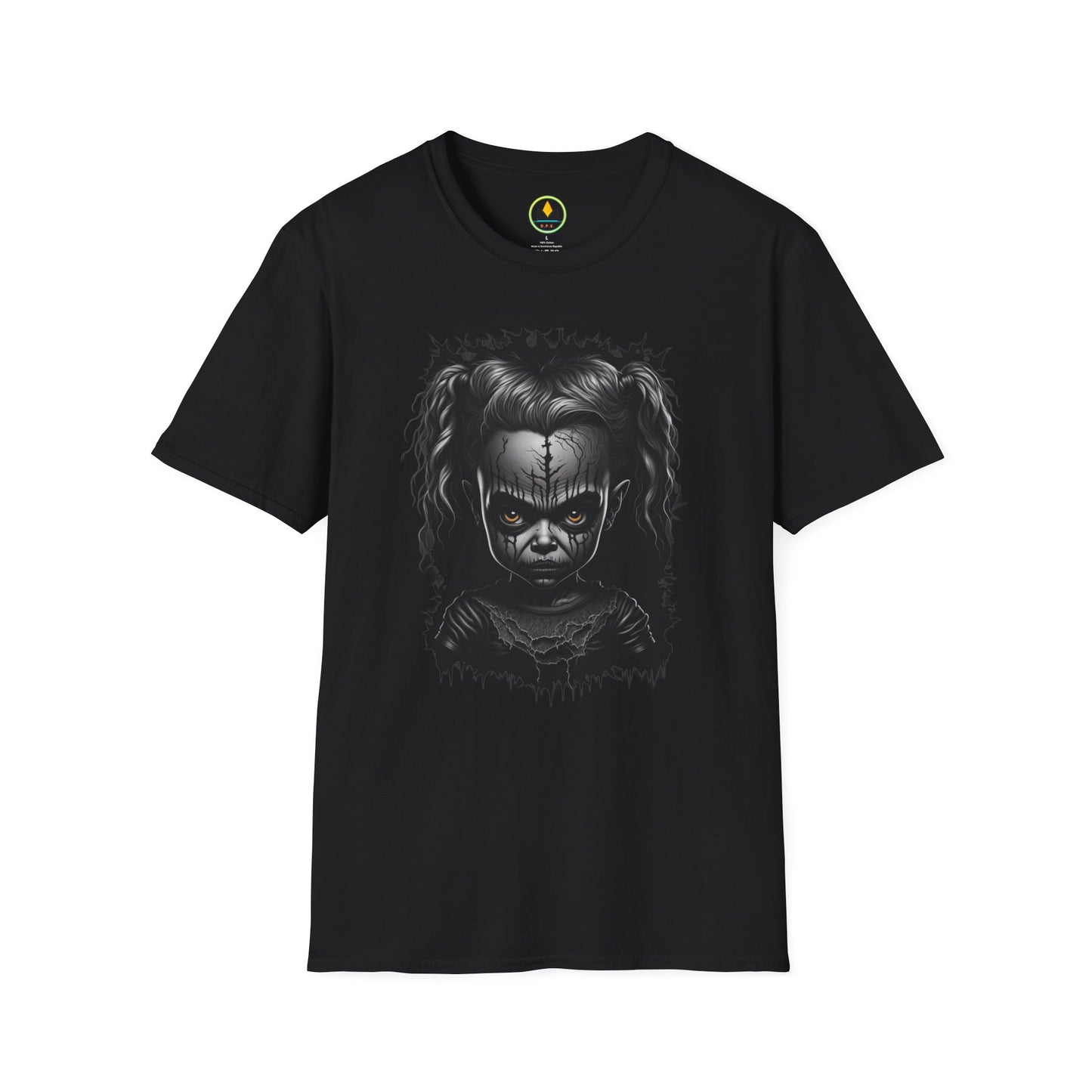 Hauntingly Adorable: Spooky Cute Little Girl Ghost Unisex Softstyle T-Shirt