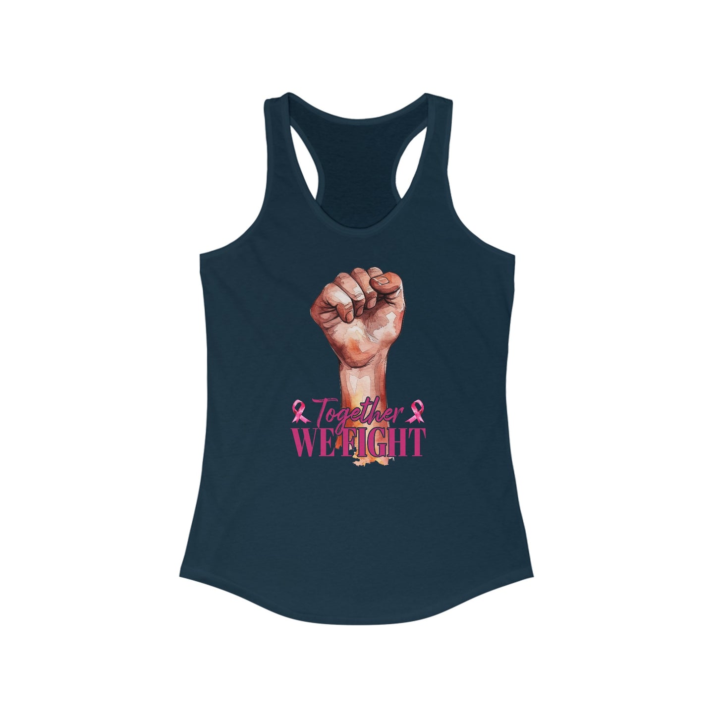 Empowerment in Pink - Women’s Cancer Awareness Watercolor Fist Tank Top