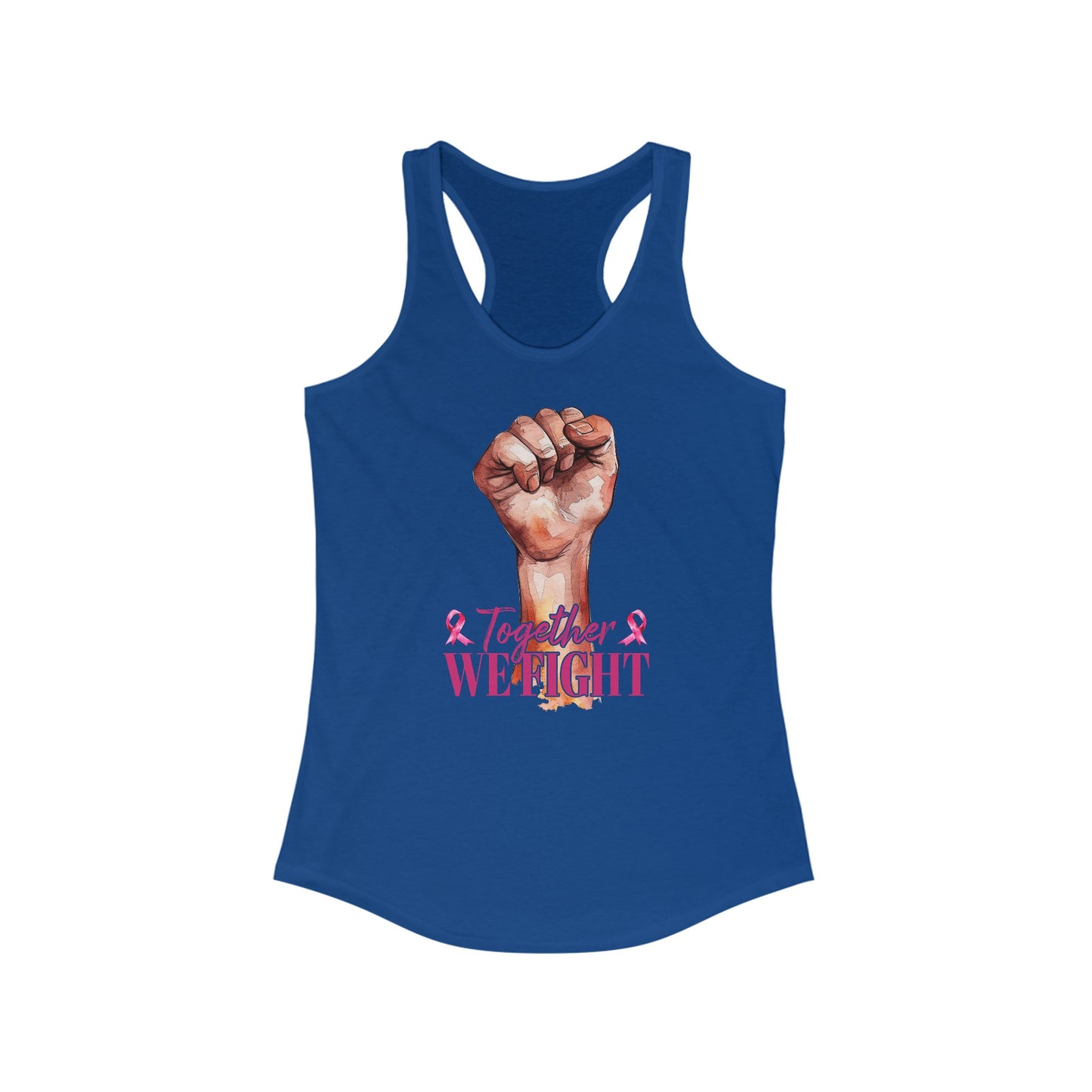 Empowerment in Pink - Women’s Cancer Awareness Watercolor Fist Tank Top