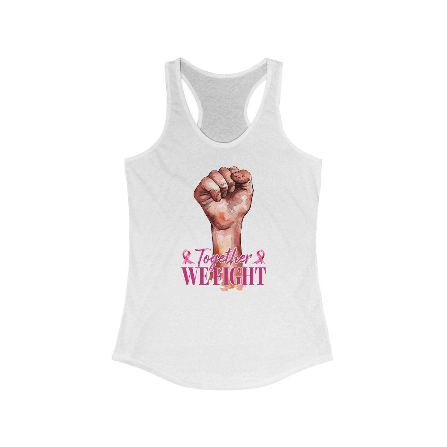 Empowerment in Pink - Women’s Cancer Awareness Watercolor Fist Tank Top