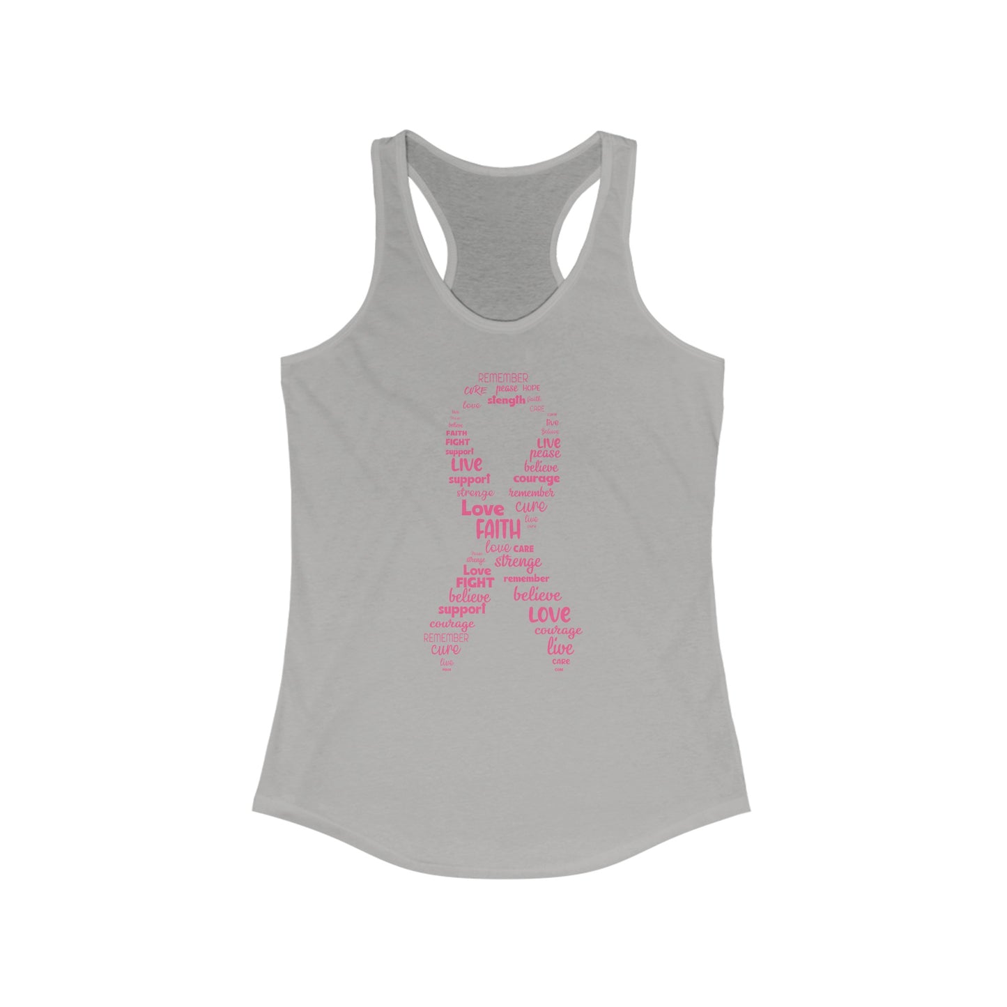 Women’s Cancer Awareness Tank Top - Empowerment Word Ribbon Design