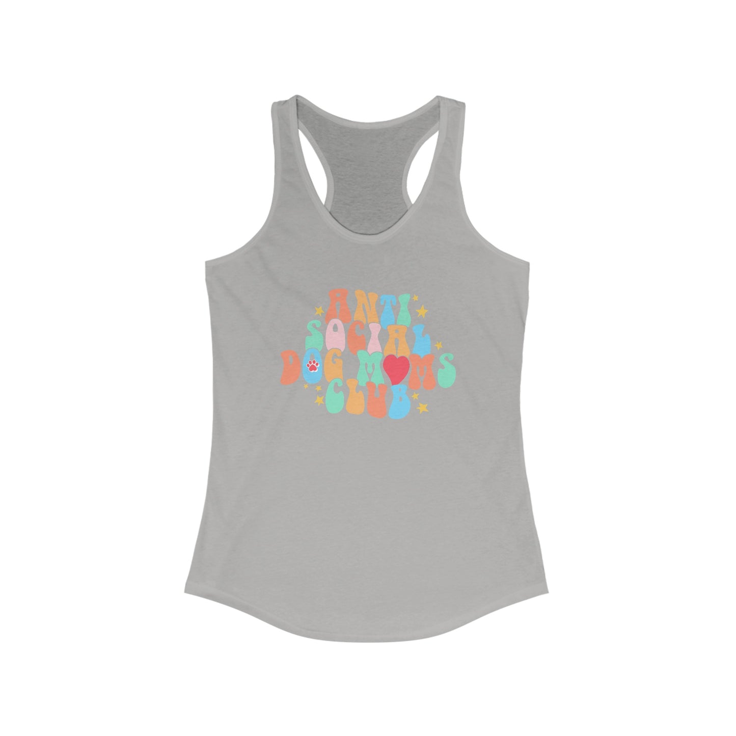 Women’s Anti Social Dog Moms Club Tank Top - Pastel Pawfect Fashion Humor