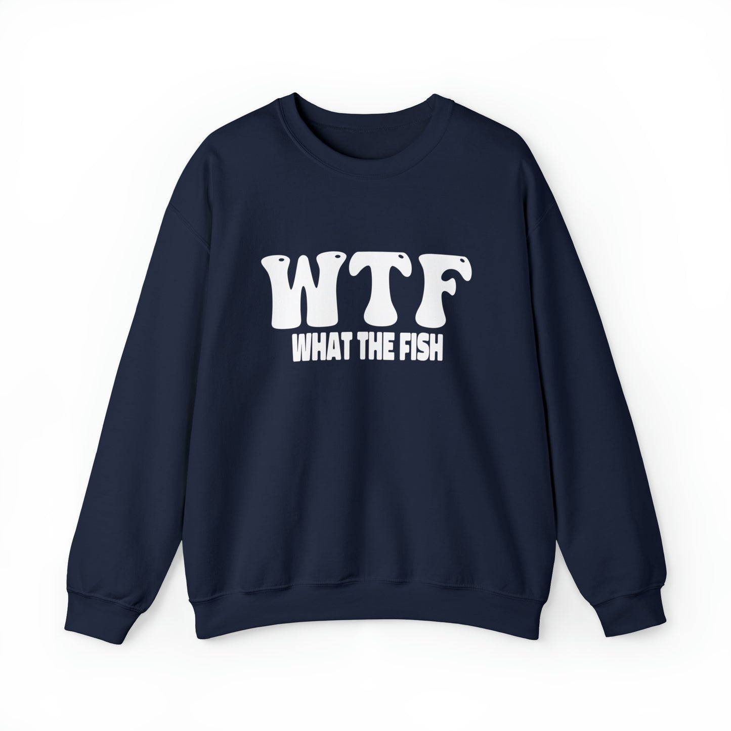 W.T.F. What The Fish unisex Crewneck Sweatshirt, Women's mens Sweater, Casual, Funny, Humor, Sweatshirt