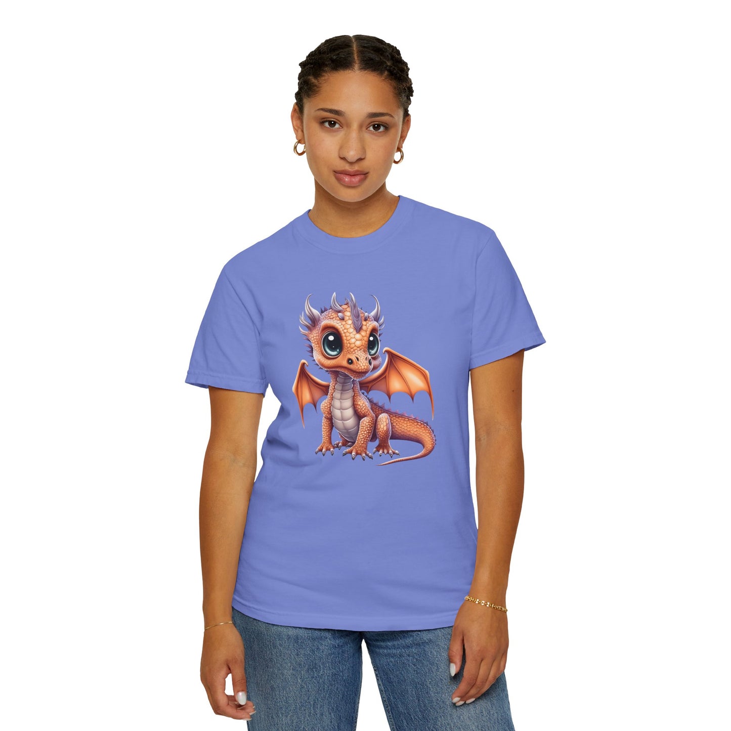 Charming Orange Dragonling T-Shirt Whimsical Fantasy Creature Tee Adorable Dragon Lover Shirt