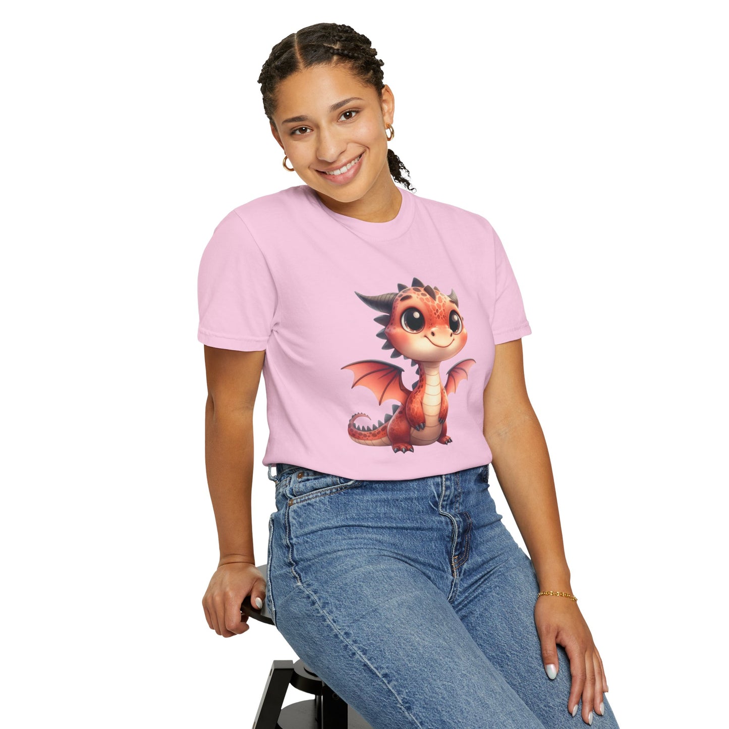 Playful Whimsy Dragon - Unique Cartoon-Style Dragon T-Shirt Design for Fun and Fantasy Lovers