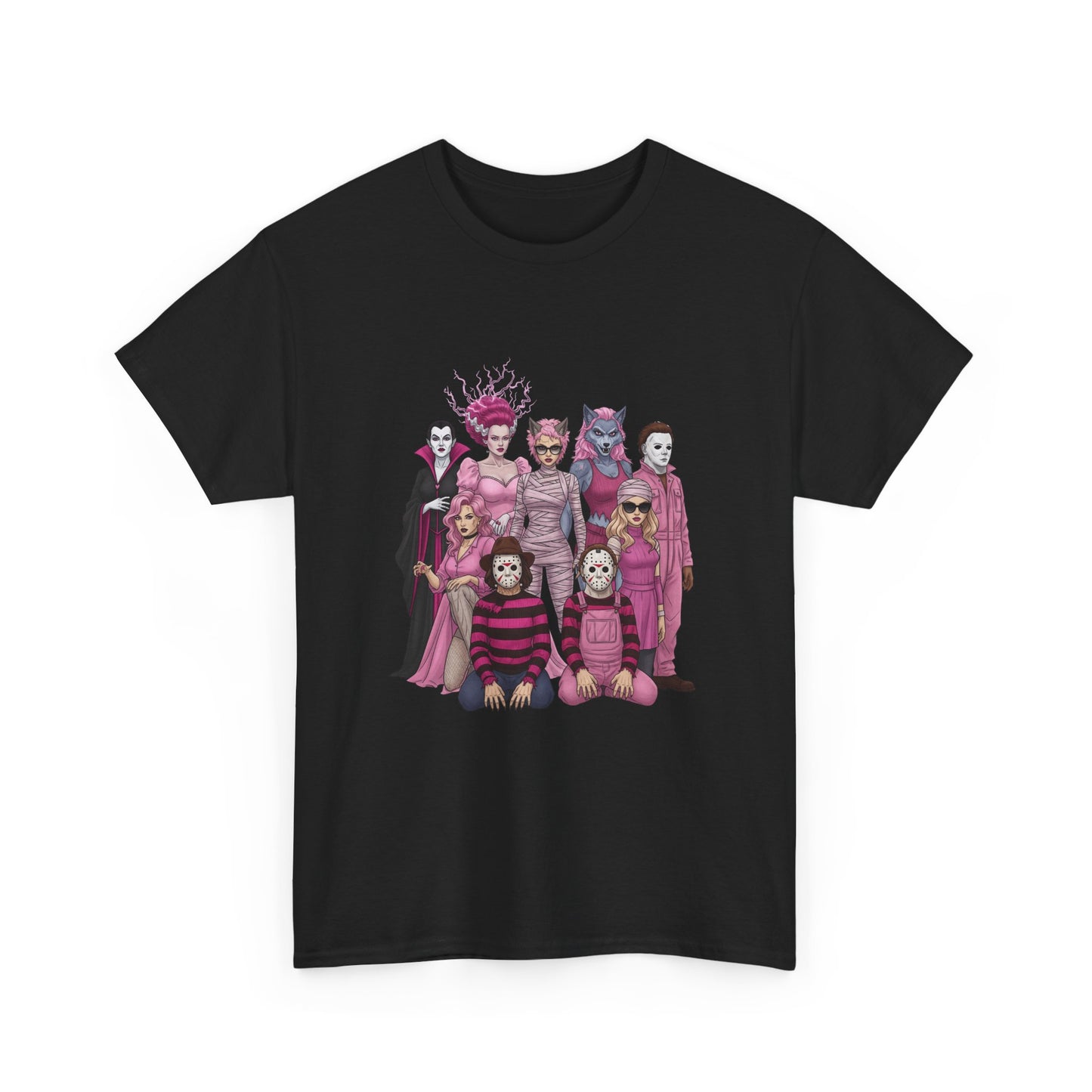 Horror Queens Fighting for a Cause Unisex Tee - Breast Cancer Awareness Month