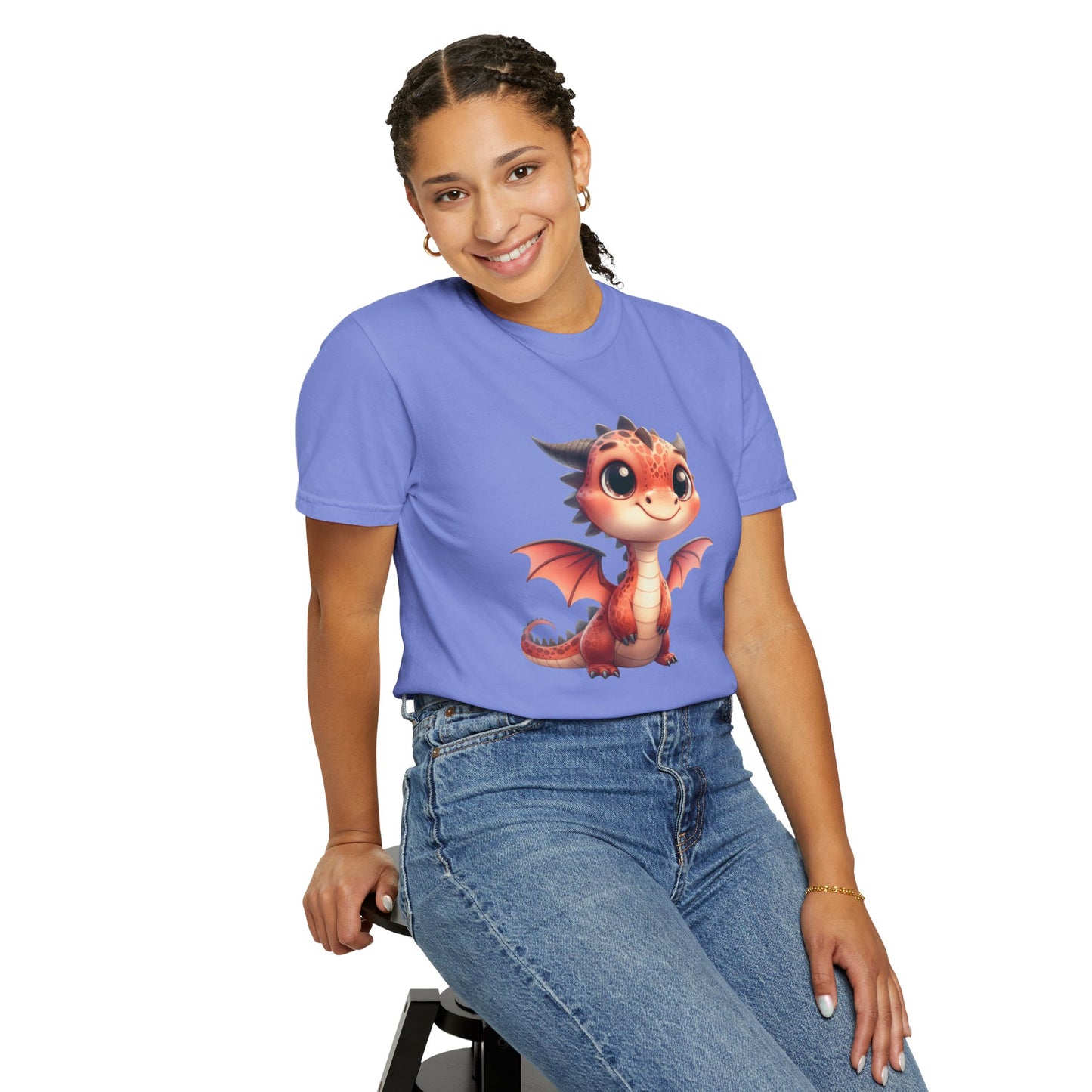 Playful Whimsy Dragon - Unique Cartoon-Style Dragon T-Shirt Design for Fun and Fantasy Lovers