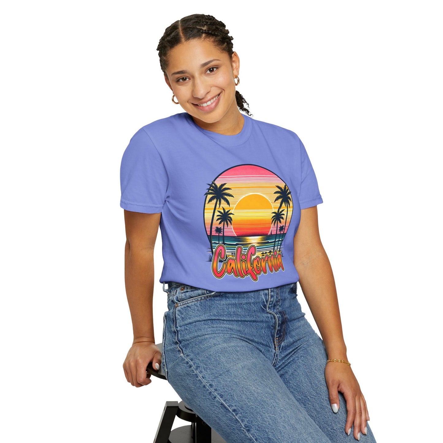 CCalifornia Sunset Palms - Vibrant Beach Vibes T-Shirt