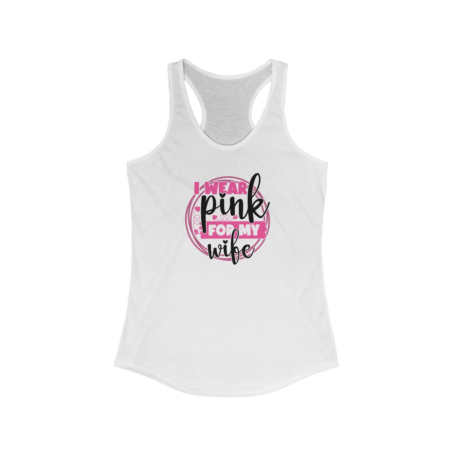 Supportive Wife Breast Cancer Awareness Tank Top - Pink Ribbon Emblem