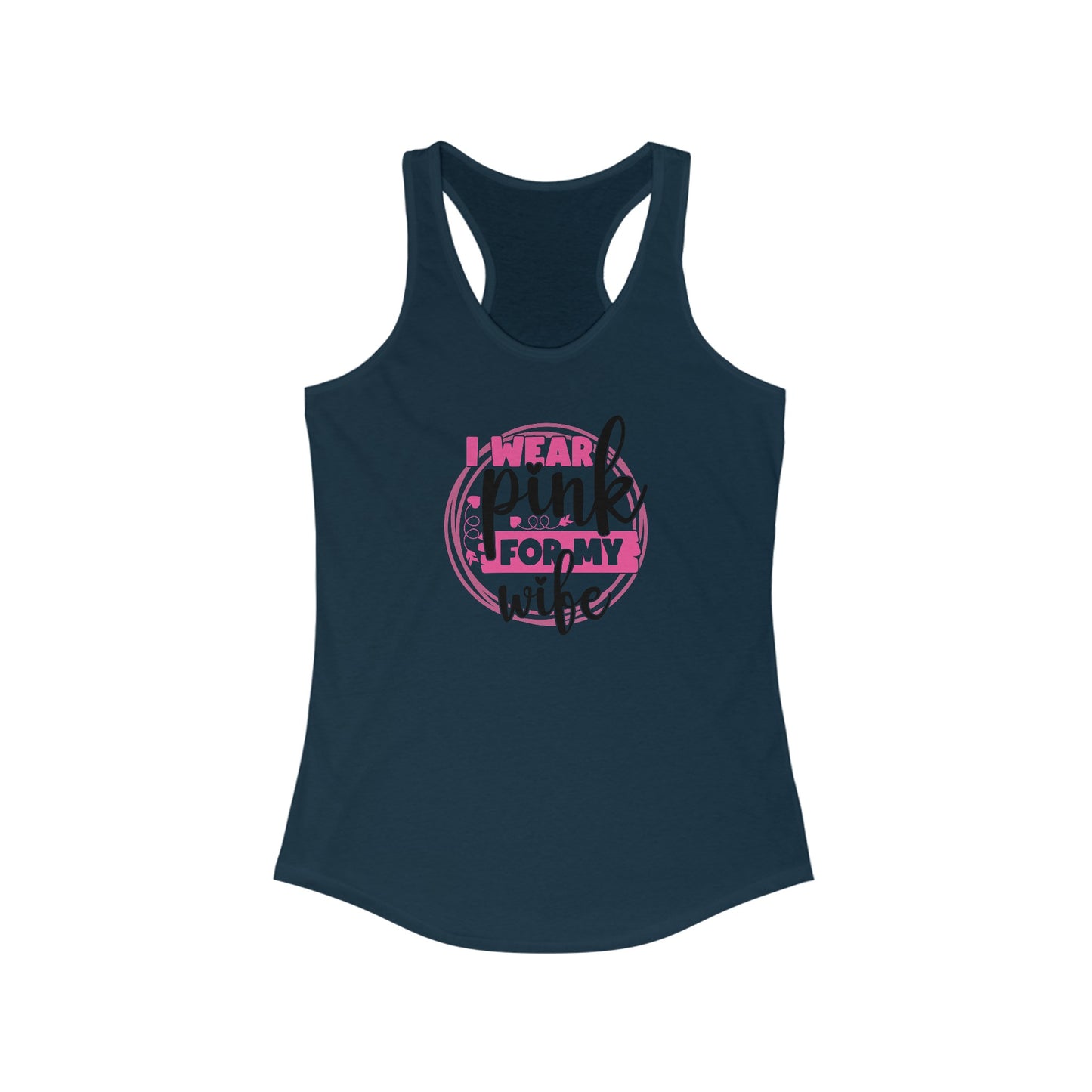 Supportive Wife Breast Cancer Awareness Tank Top - Pink Ribbon Emblem