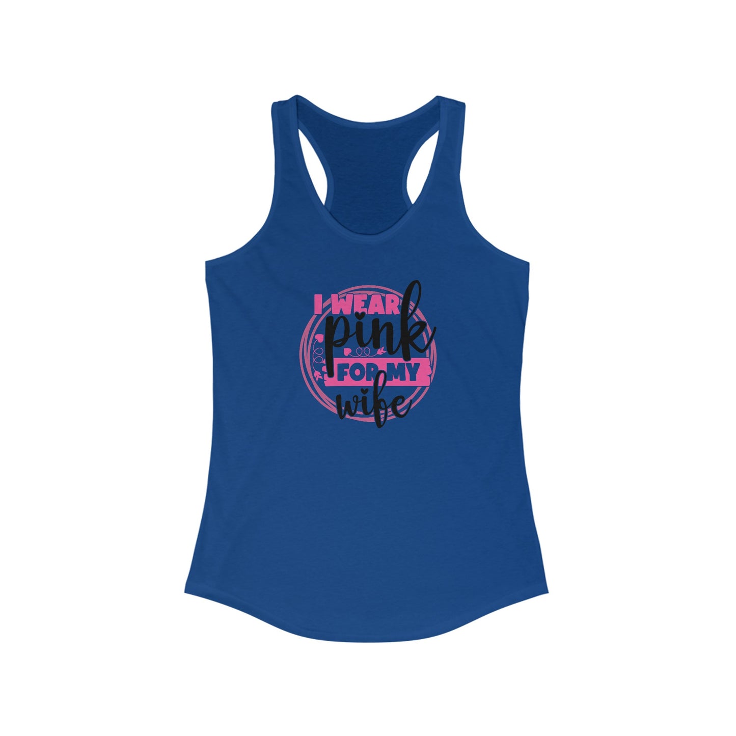 Supportive Wife Breast Cancer Awareness Tank Top - Pink Ribbon Emblem