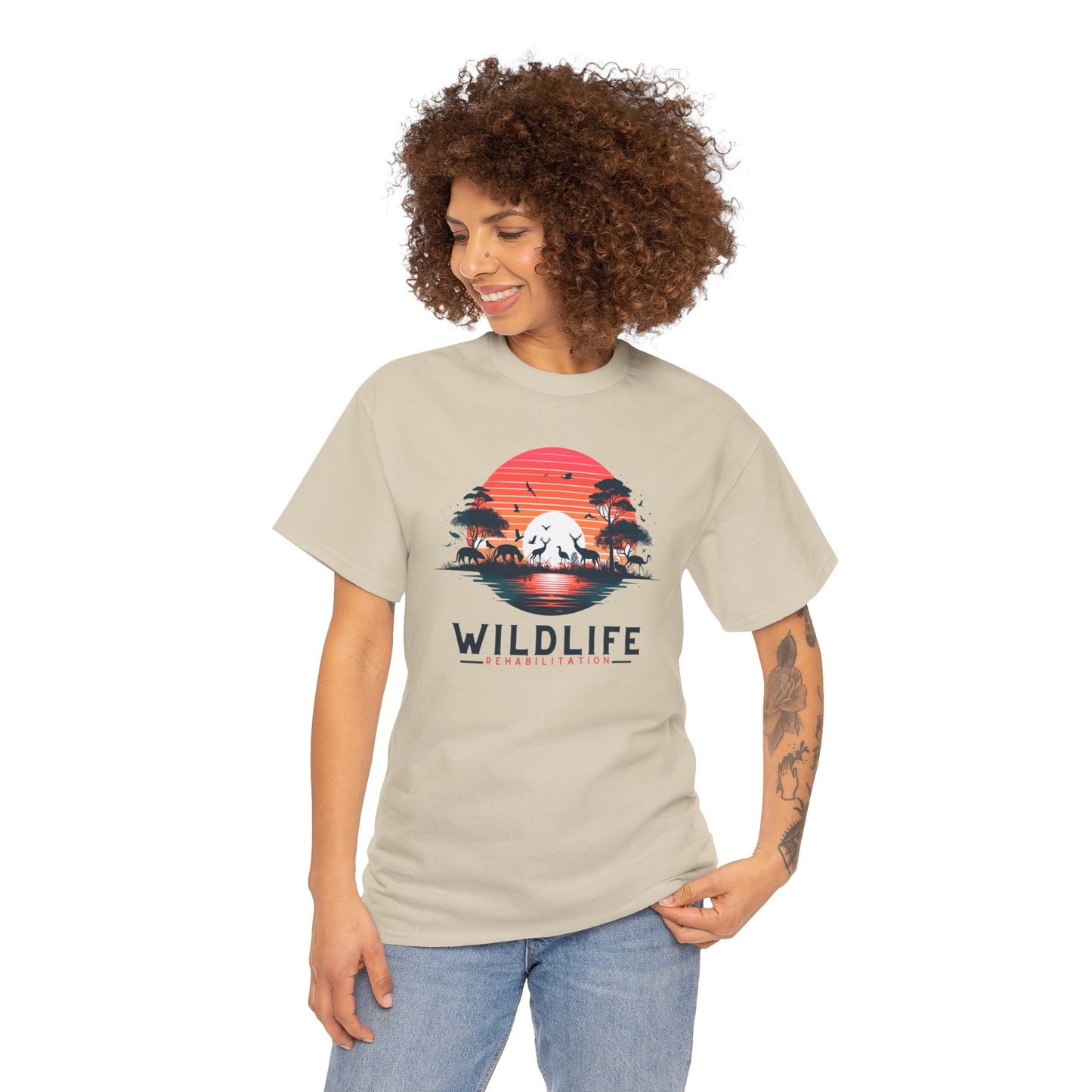 Wildlife Rehabilitation Sunset Silhouette Tee – Embrace Nature’s Serenity