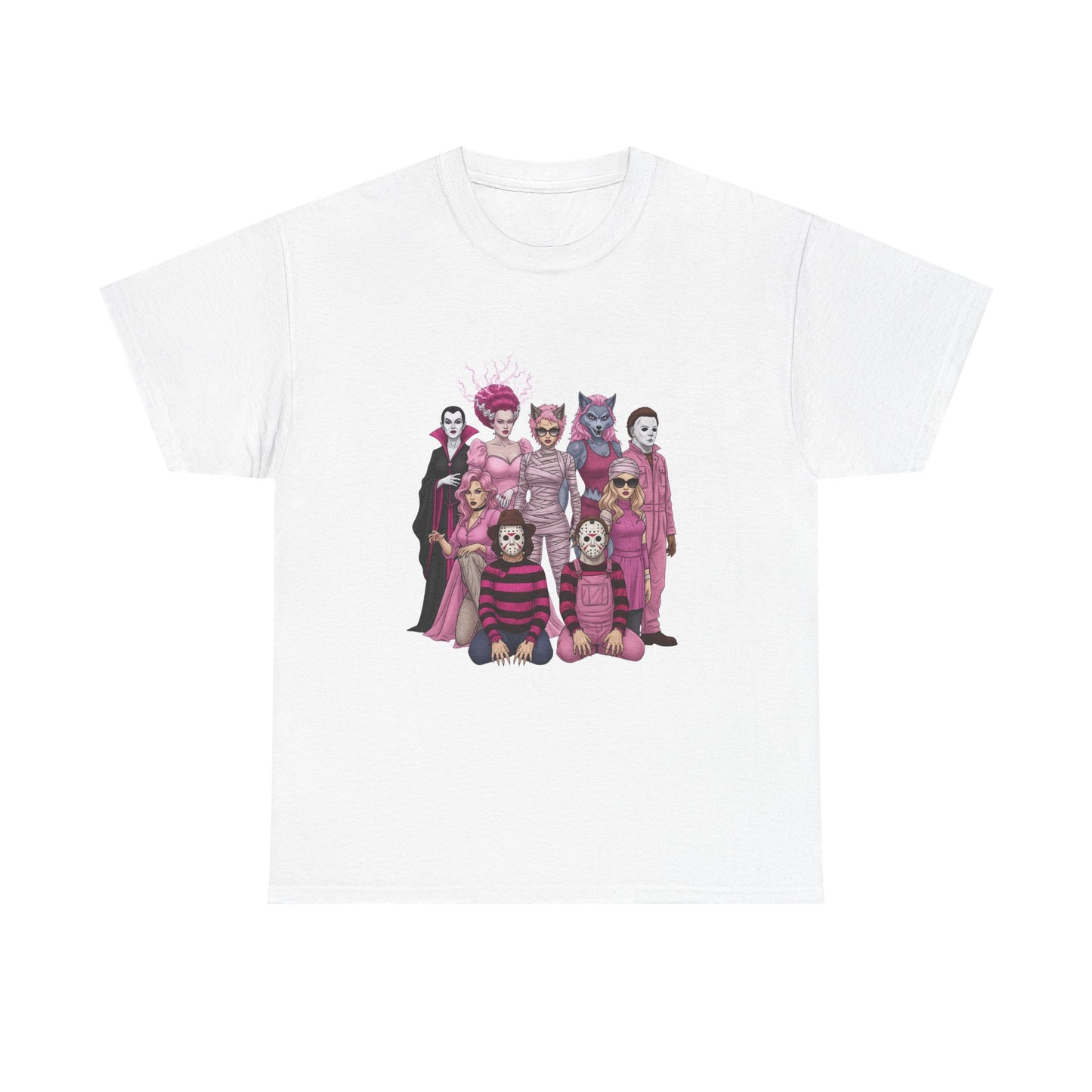 Horror Queens Fighting for a Cause Unisex Tee - Breast Cancer Awareness Month