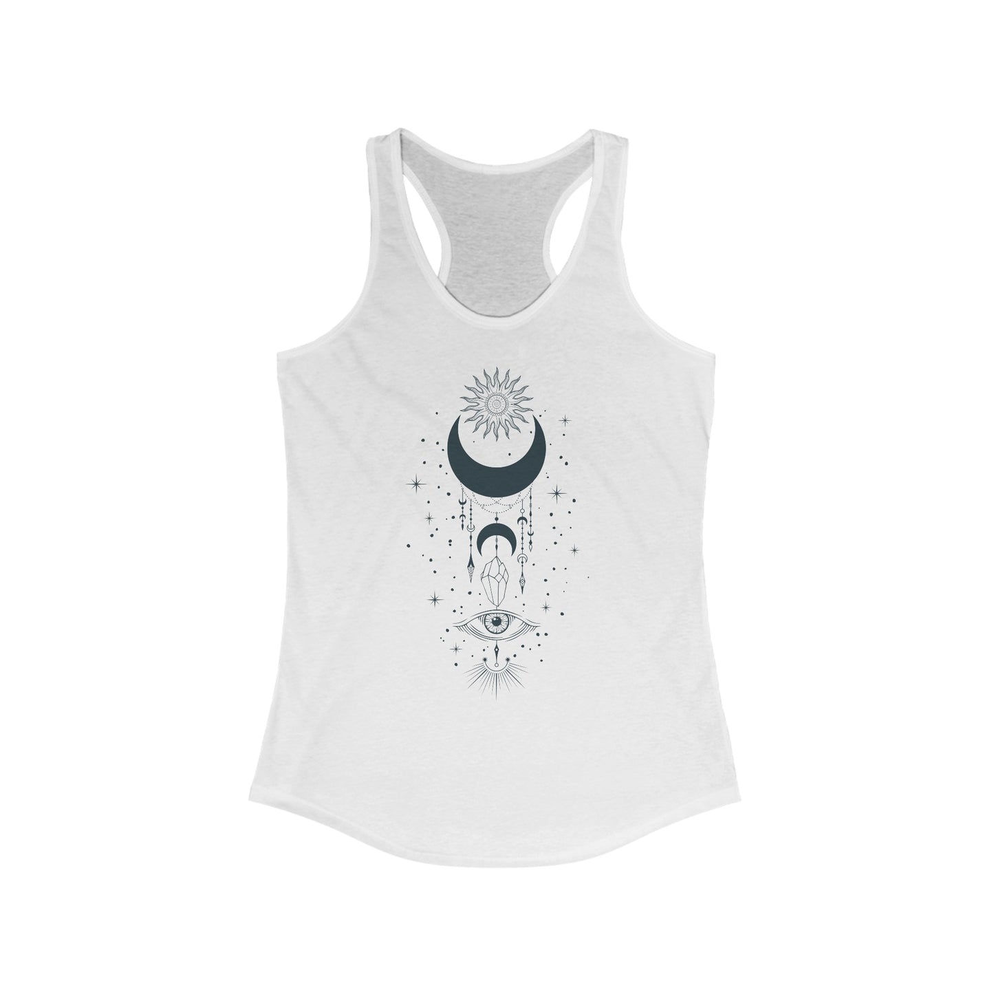 Mystical Celestial Eye Women’s Tank Top - Enchanting Sun & Moon