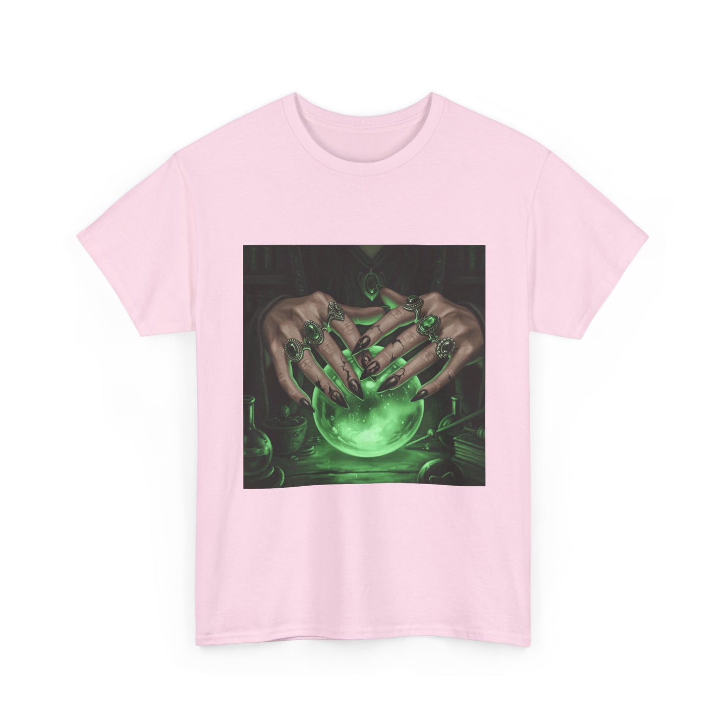 Sorceress's Grasp: Glowing Crystal Ball & Dark Witch Hands