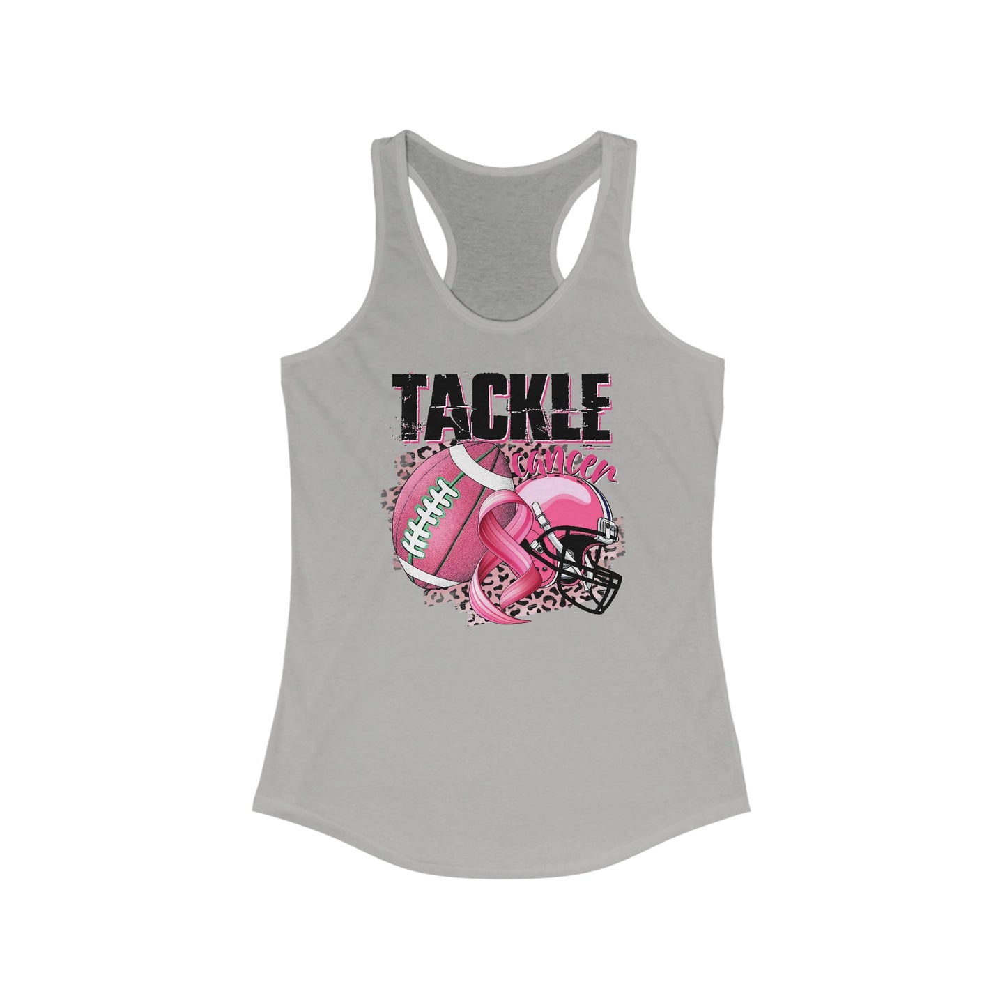 Tackle Cancer Pink Ribbon & Football Women’s Tank Top - Empowerment Through Sport