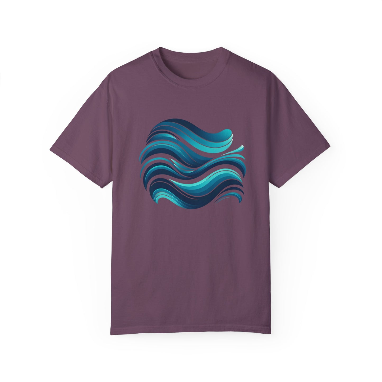 Abstract Ocean Wave T-Shirt Modern Aqua Design Artistic Sea Wave