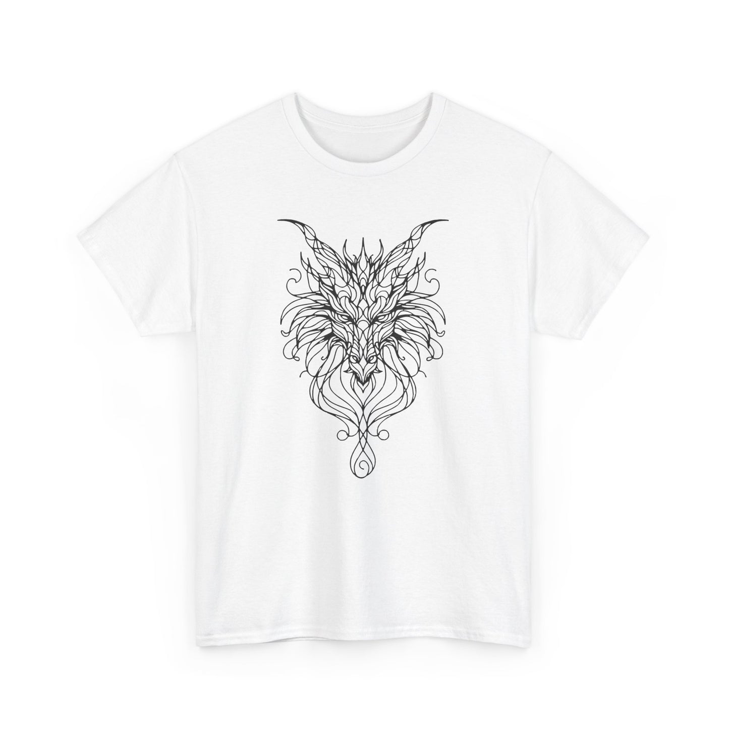 Mystical Dragon Line Art Tee – Elegant Fantasy Creature Design