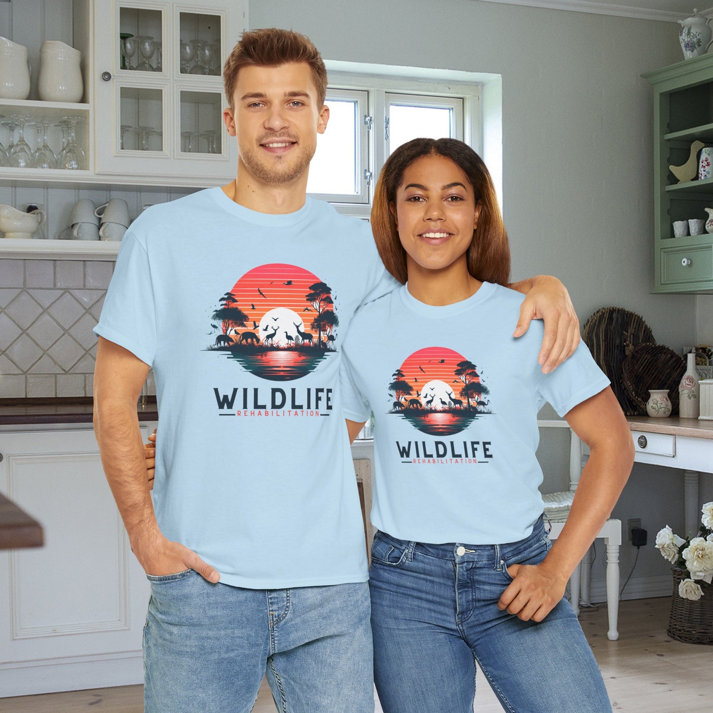 Wildlife Rehabilitation Sunset Silhouette Tee – Embrace Nature’s Serenity